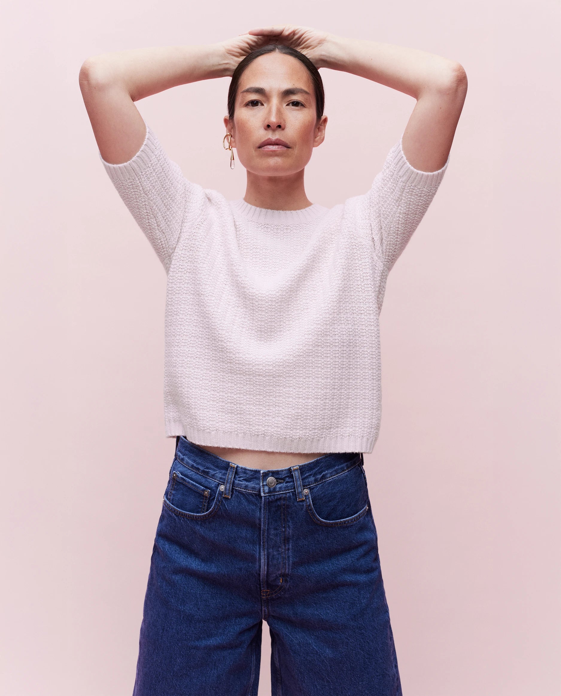 262-17071-60_0183 - Allude - 30% Cashmere 70% Wolle Active Damen Halbarm Pullover Rose Rundhals SAPG::262-17071 Spring/Summer 2026 Wolle