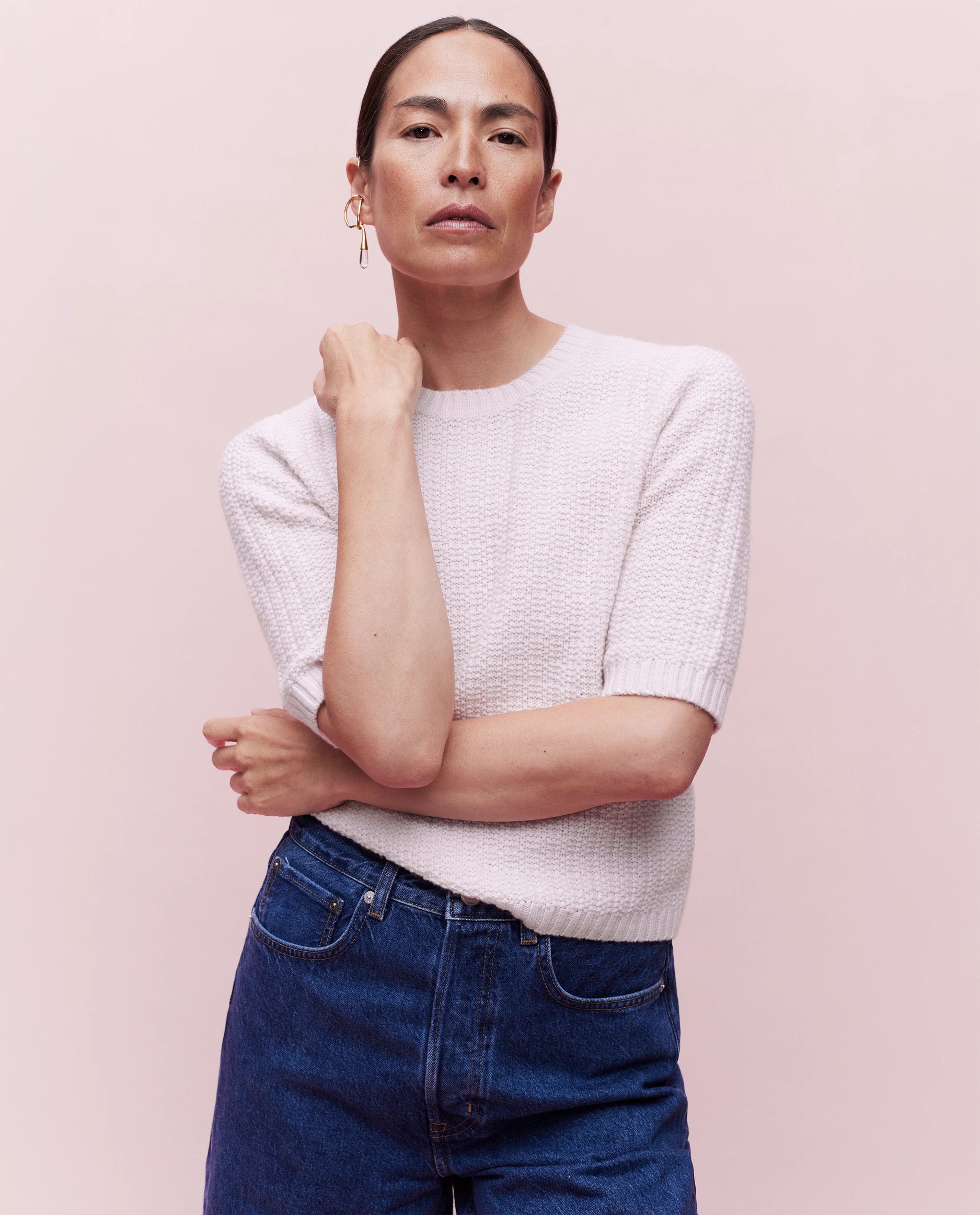 262-17071-60_0205 - Allude - 30% Cashmere 70% Wolle Active Damen Halbarm Pullover Rose Rundhals SAPG::262-17071 Spring/Summer 2026 Wolle