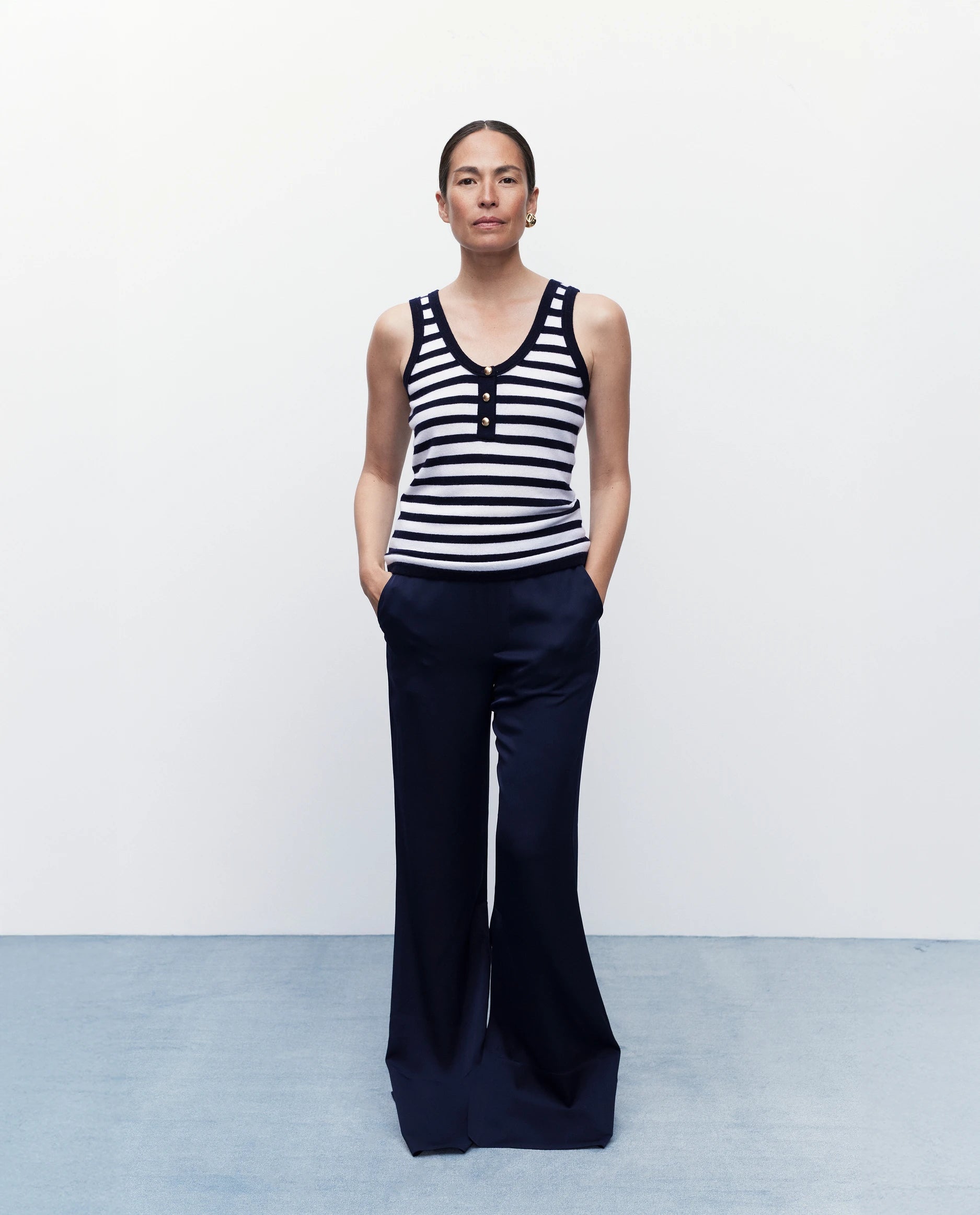 262-17082-40-14_1685 - Allude - 30% Cashmere 70% Wolle Active Damen SAPG::262-17082 Spring/Summer 2026 Top Weiß Wolle