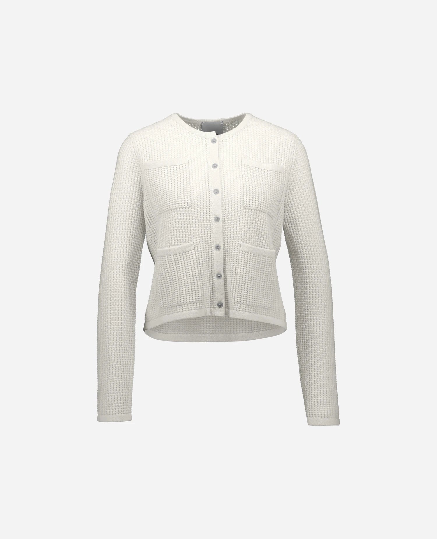 262-17090-40_1 - Allude - 30% Cashmere 70% Wolle Damen Langarm Rundhals SAPG::262-17090 Spring/Summer 2026 Strickjacke Weiß Wolle