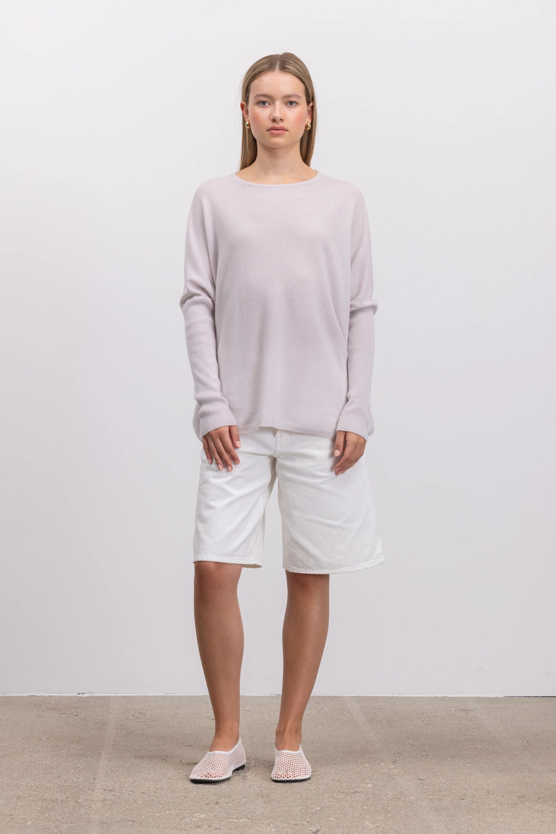 262-17662-80_5 - Allude - 30% Cashmere 70% Wolle Active Damen Grau Langarm Pullover SAPG::262-17662 Spring/Summer 2026 U-Boot Wolle