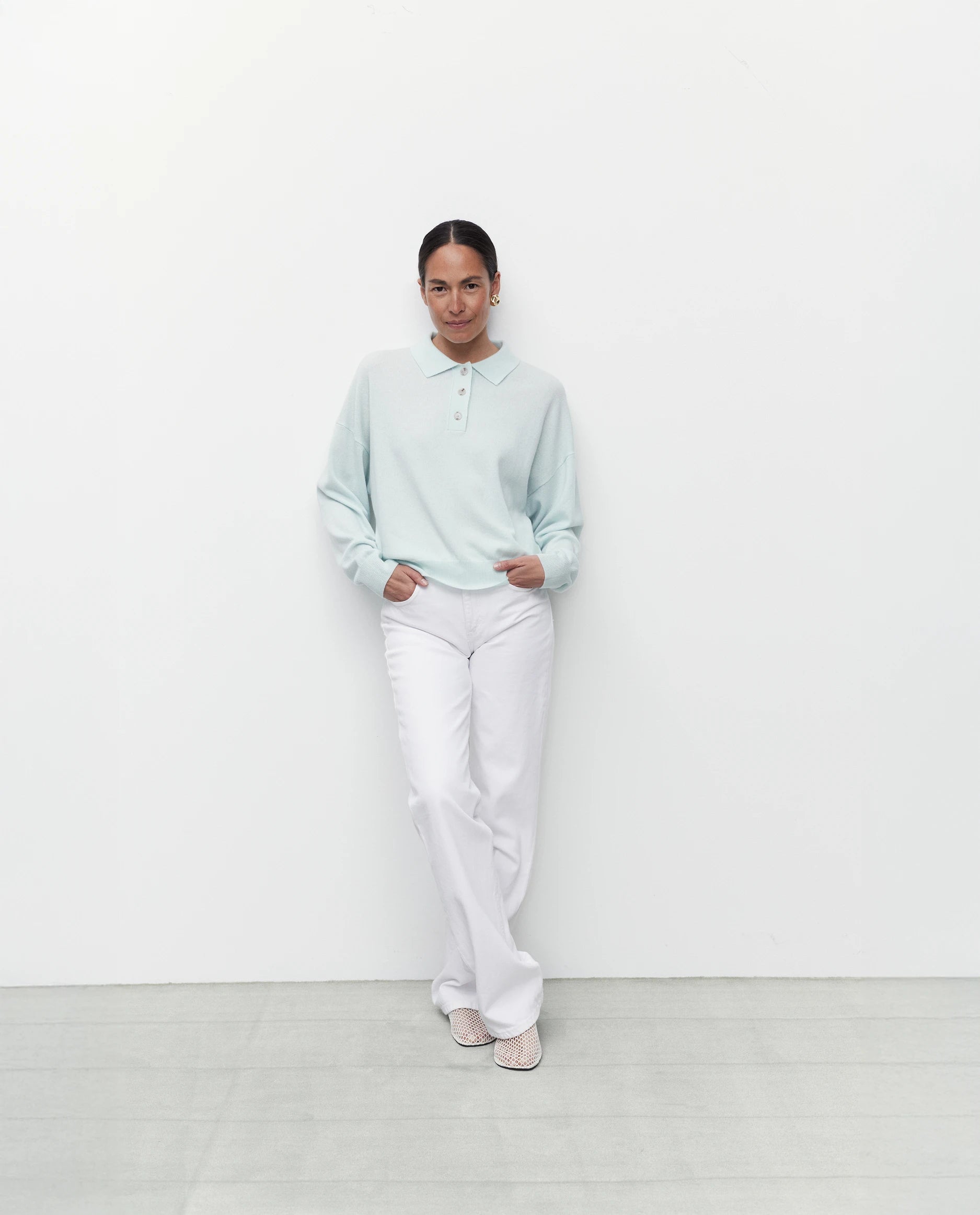 262-17741-30_1239 - Allude - 30% Cashmere 70% Wolle Active Damen Grün Langarm Polo Pullover SAPG::262-17741 Spring/Summer 2026 Wolle