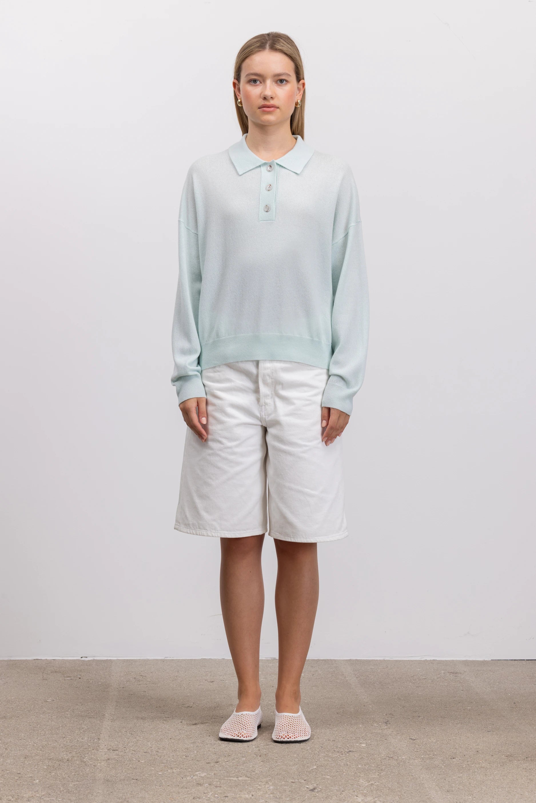 262-17741-30_5 - Allude - 30% Cashmere 70% Wolle Active Damen Grün Langarm Polo Pullover SAPG::262-17741 Spring/Summer 2026 Wolle