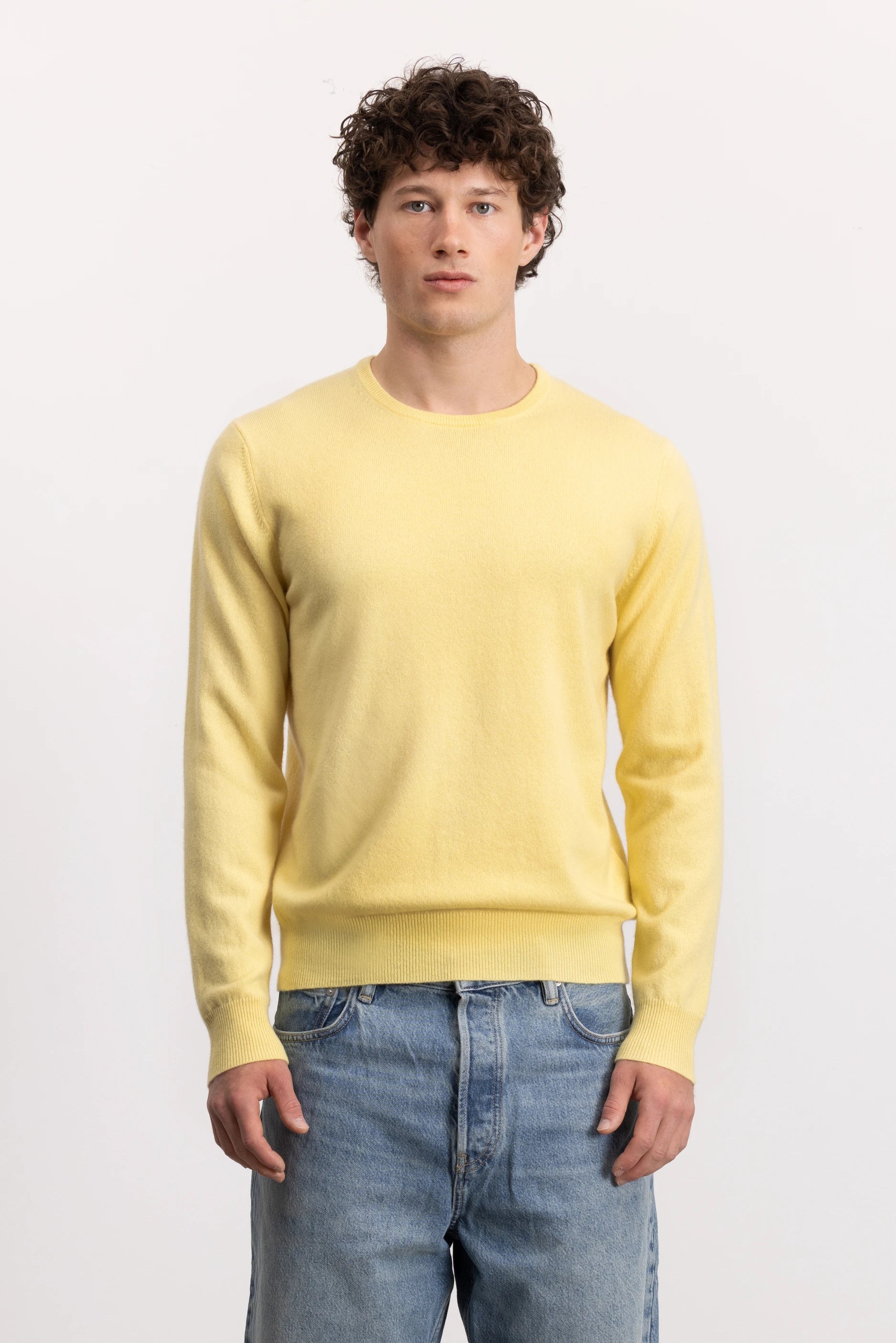 262-30021-21_5 - Allude - 100% Cashmere Active Cashmere Gelb Herren Langarm NEW Pullover Rundhals SAPG::262-30021 Spring/Summer 2026