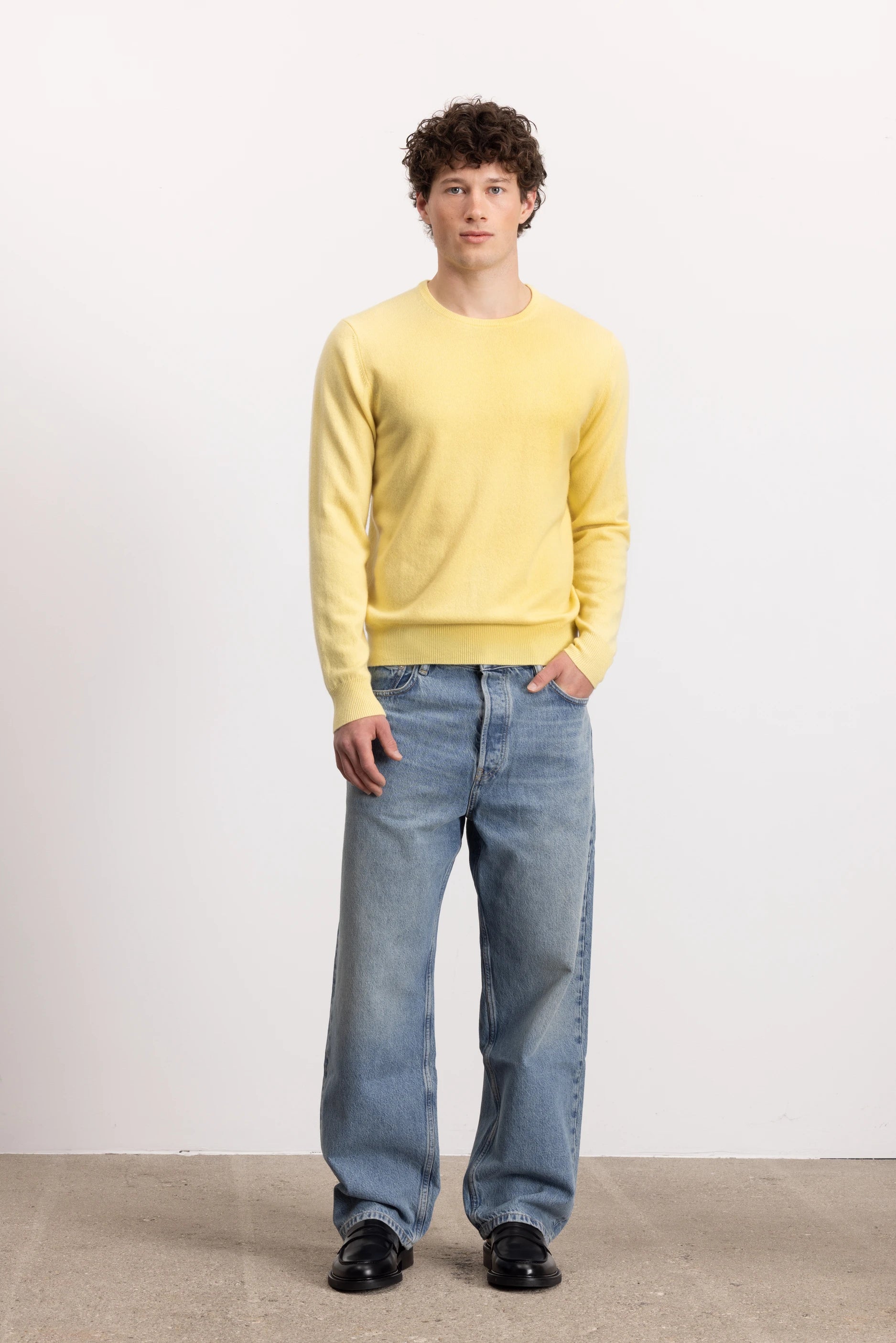 262-30021-21_6 - Allude - 100% Cashmere Active Cashmere Gelb Herren Langarm NEW Pullover Rundhals SAPG::262-30021 Spring/Summer 2026