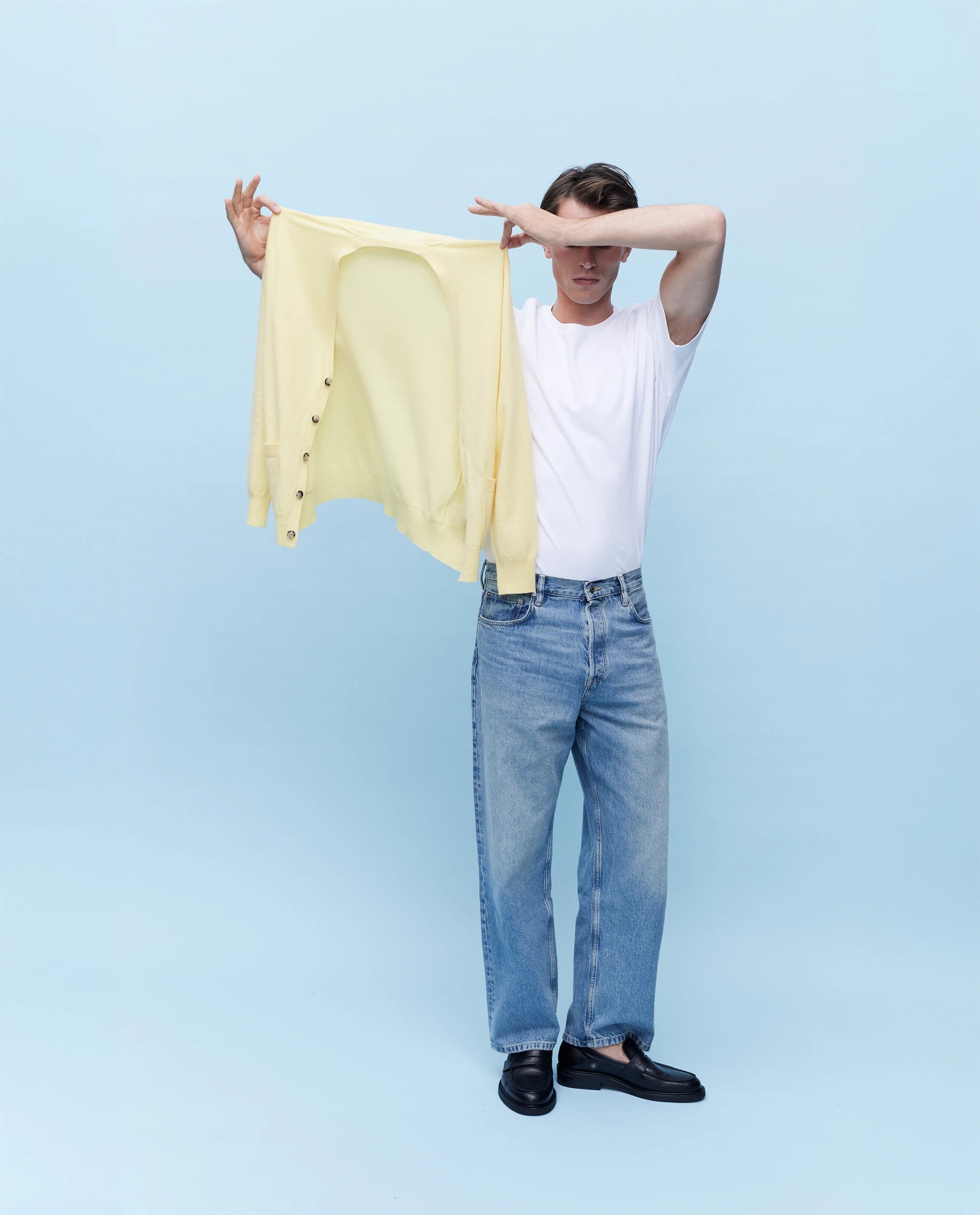 262-30022-21_5103 - Allude - 100% Cashmere Active Cashmere Gelb Herren Langarm NEW SAPG::262-30022 Spring/Summer 2026 Strickjacke V-Ausschnitt