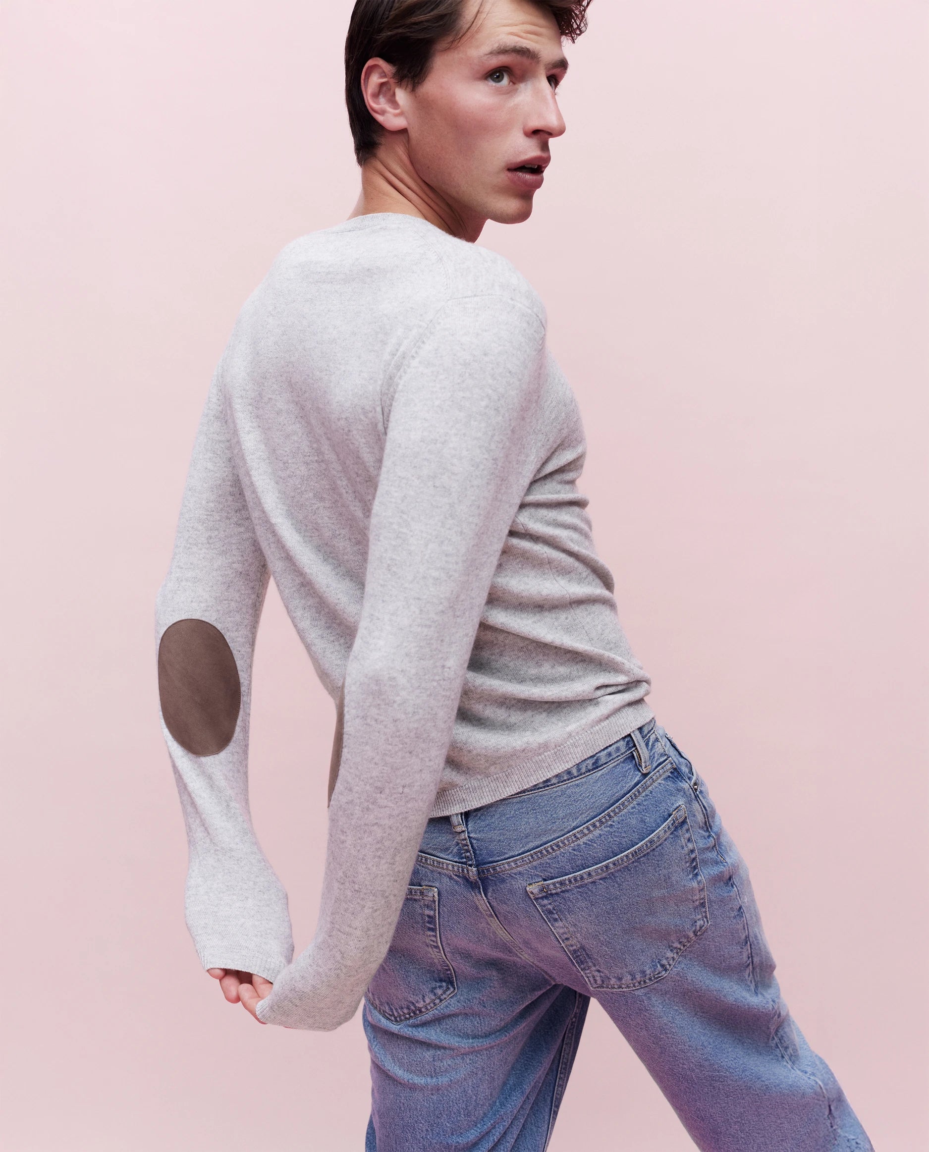 262-35011-81_4700 - Allude - 30% Cashmere 70% Baumwolle Active Baumwolle Grau Herren Langarm NEW Pullover Rundhals SAPG::262-35011 Spring/Summer 2026