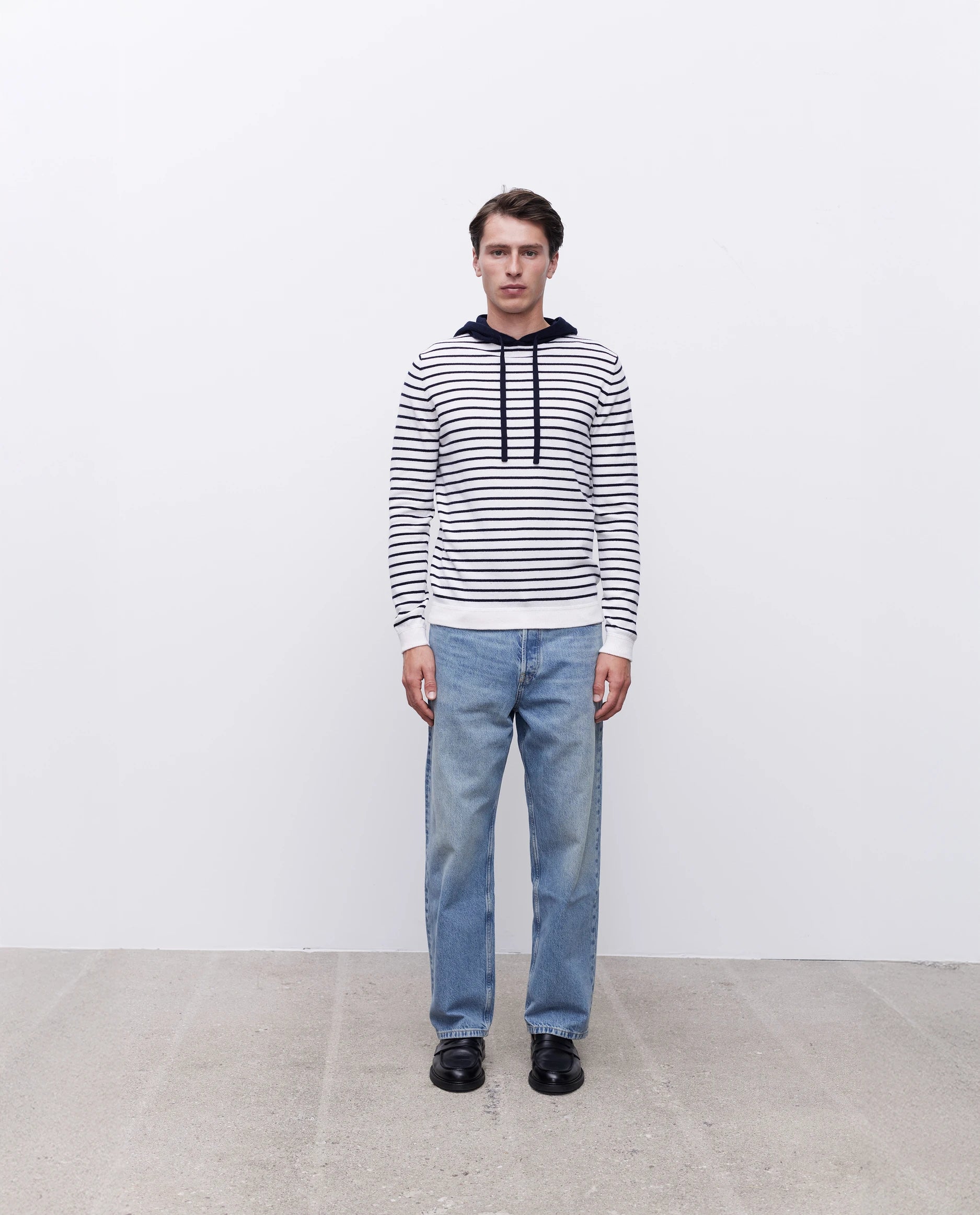 262-35023-4014_3451 - Allude - 30% Cashmere 70% Baumwolle Baumwolle Herren Kapuze Langarm Pullover SAPG::262-35023 Spring/Summer 2026 Weiß