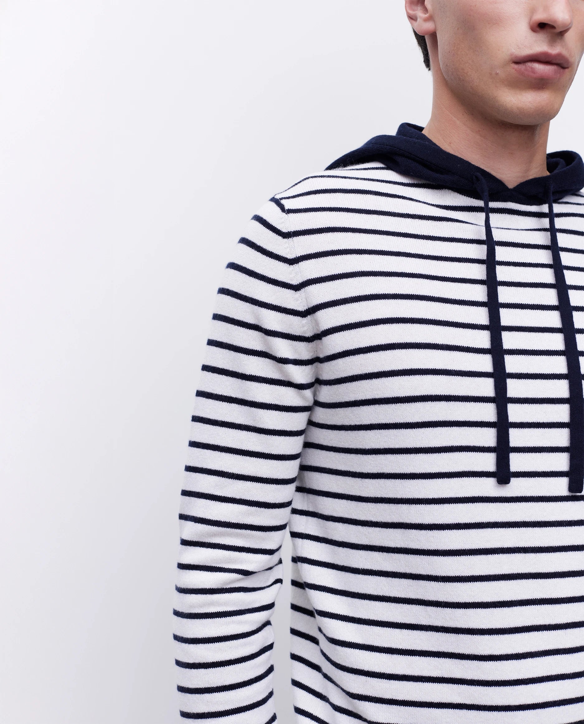 262-35023-4014_3463 - Allude - 30% Cashmere 70% Baumwolle Baumwolle Herren Kapuze Langarm Pullover SAPG::262-35023 Spring/Summer 2026 Weiß