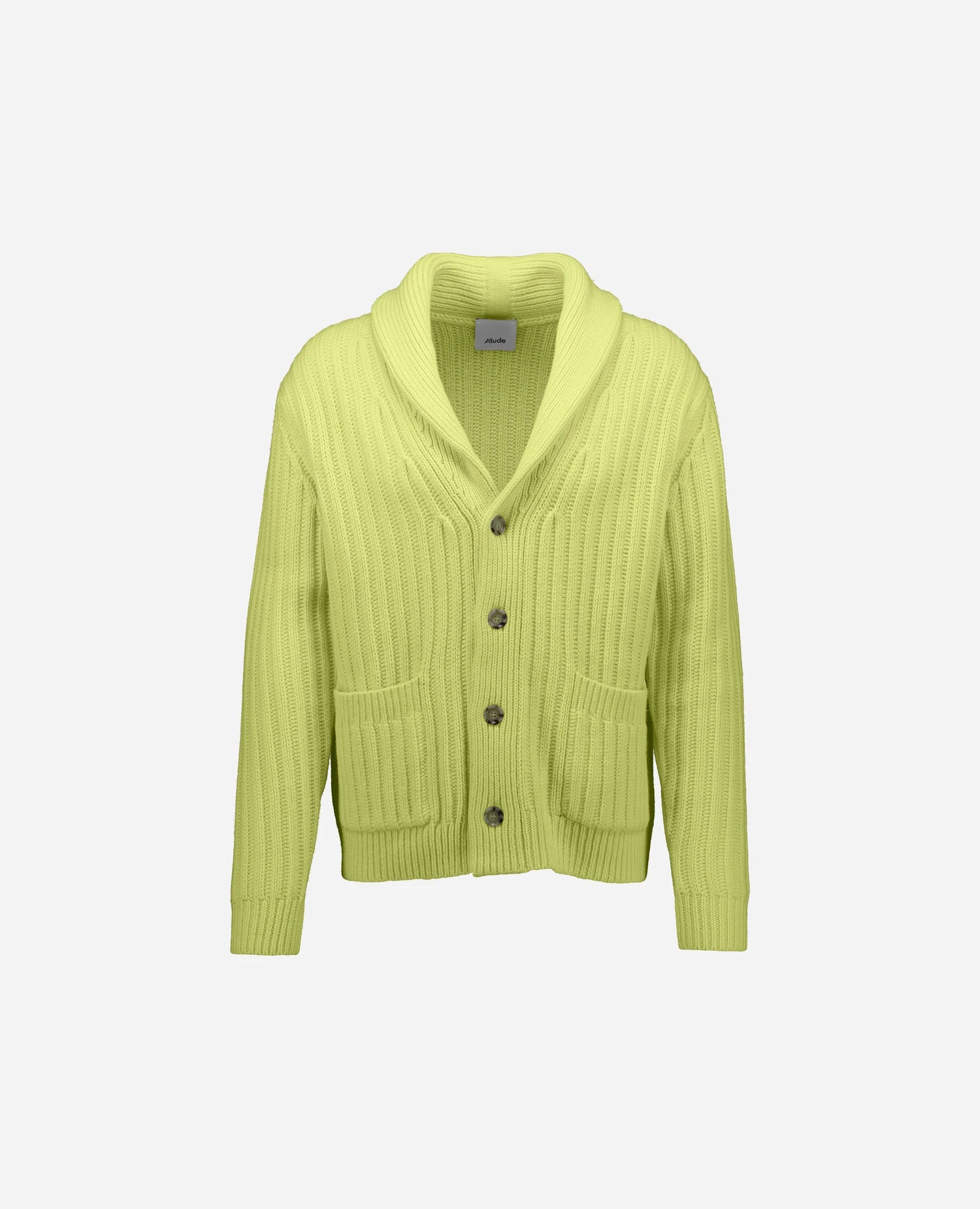 262-37030-20_1 - Allude - 30% Cashmere 70% Wolle Active Gelb Herren Langarm NEW SAPG::262-37030 Schalkragen Spring/Summer 2026 Strickjacke Wolle