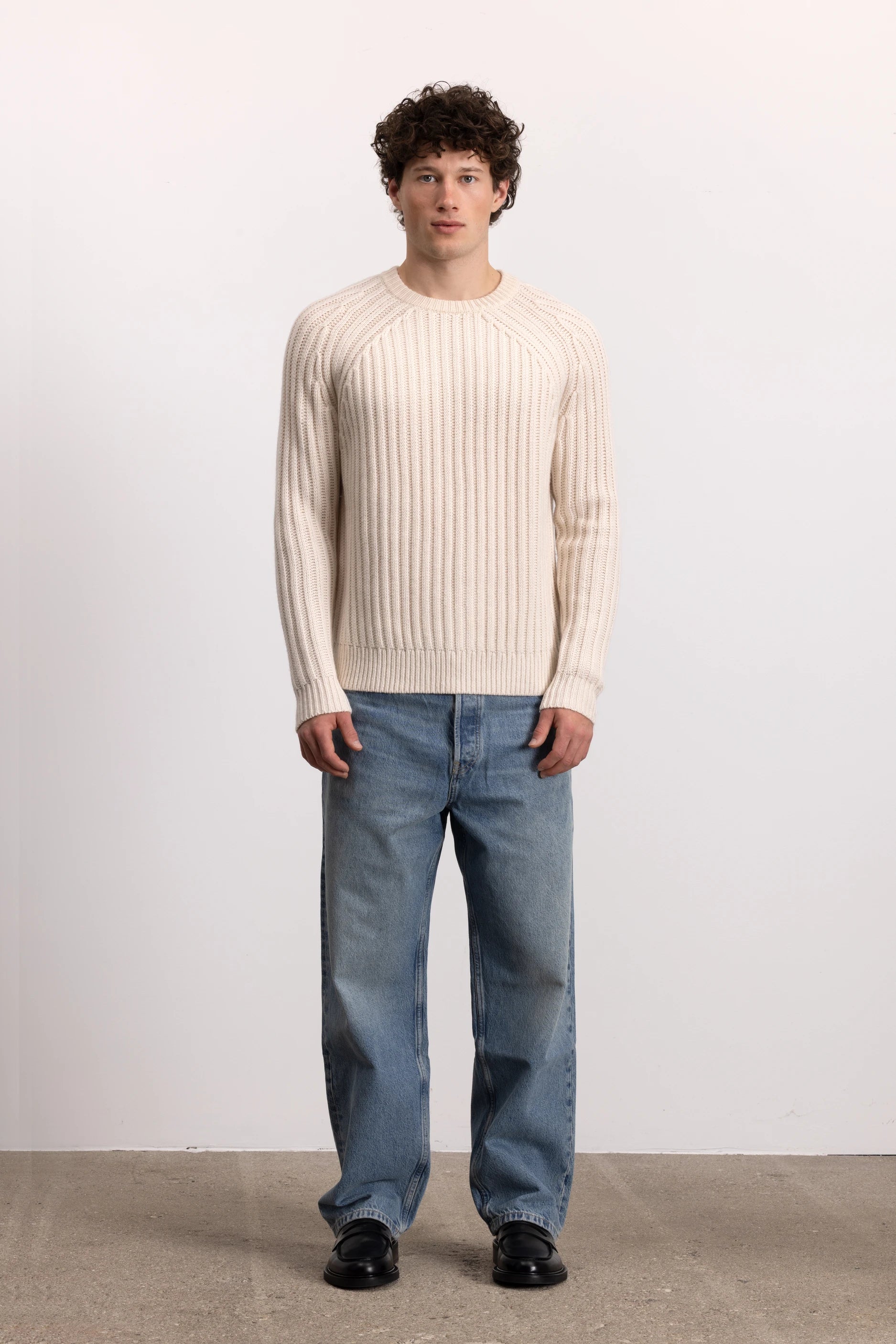 262-37031-41_5 - Allude - 30% Cashmere 70% Wolle Active Creme Herren Langarm NEW Pullover Rundhals SAPG::262-37031 Spring/Summer 2026 Wolle