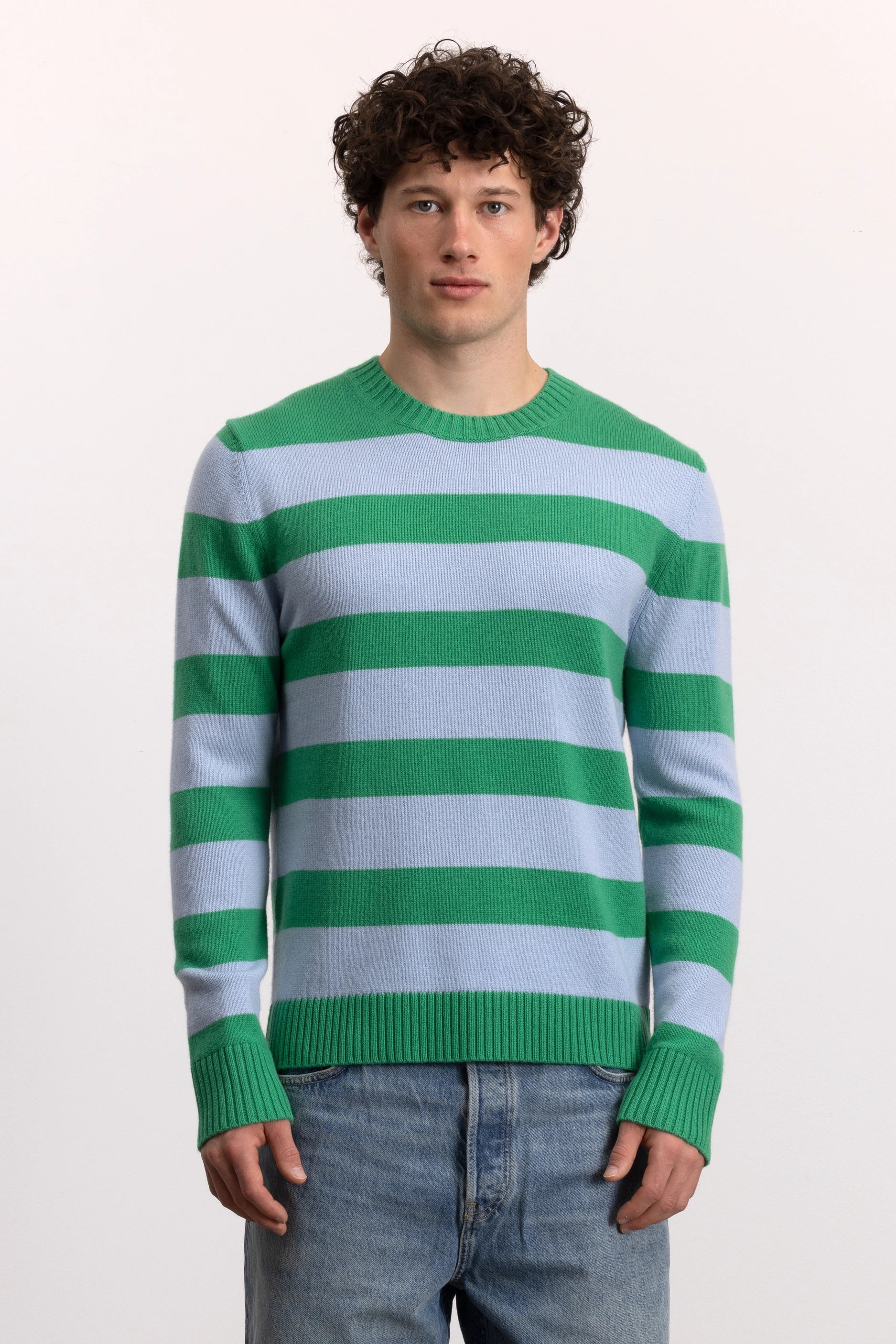 262-37040-3411_5 - Allude - 30% Cashmere 70% Wolle Active Grün Herren Langarm NEW Pullover Rundhals SAPG::262-37040 Spring/Summer 2026 Wolle