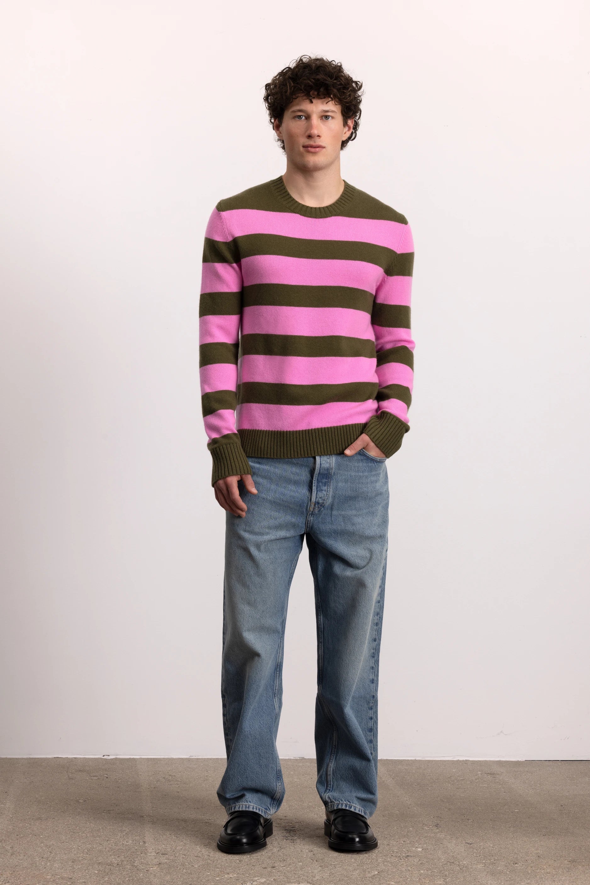 262-37040-3862_6 - Allude - 30% Cashmere 70% Wolle Active Herren Khaki Langarm Pullover Rundhals SAPG::262-37040 Spring/Summer 2026 Wolle