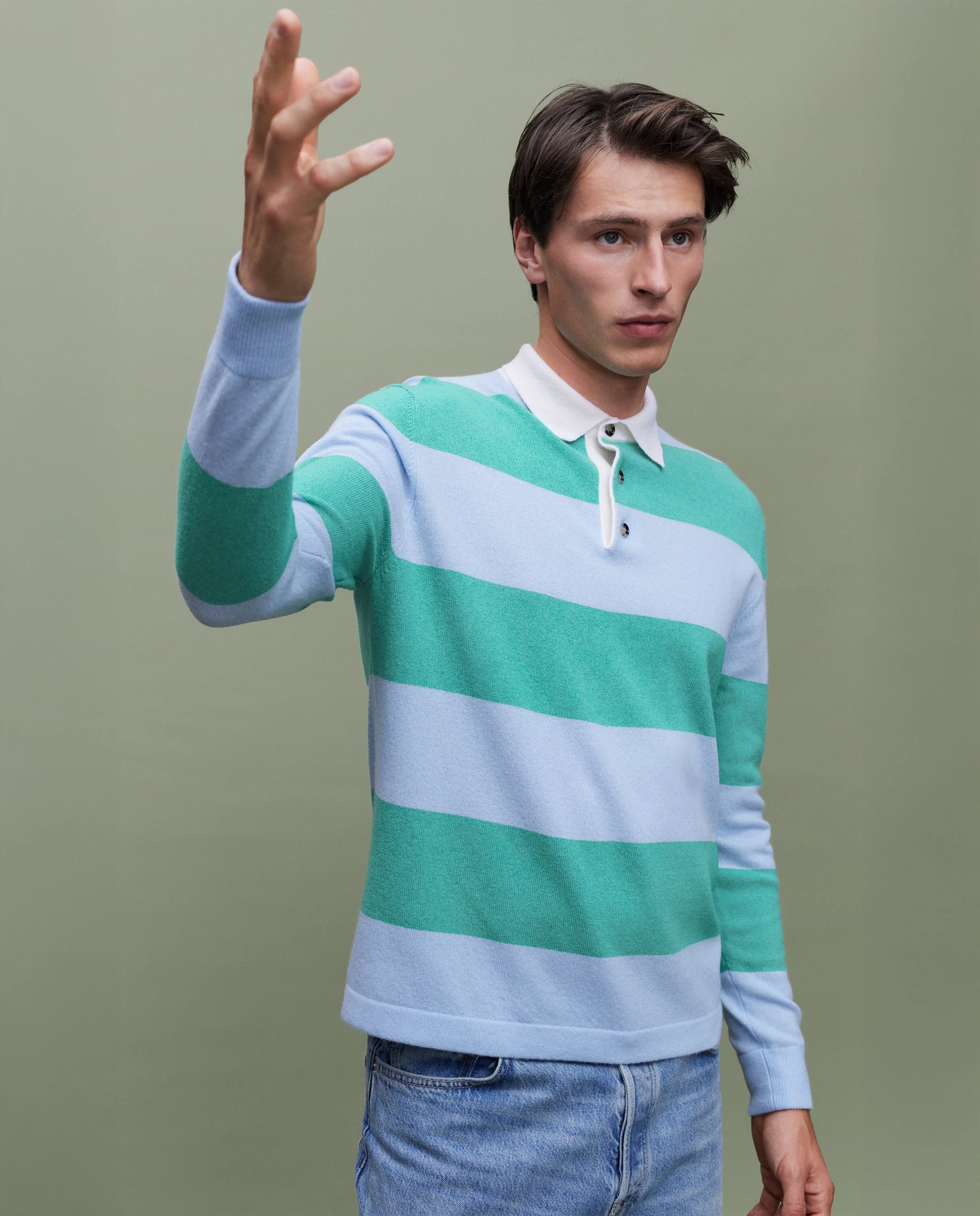 262-37041-3411_5370 - Allude - 30% Cashmere 70% Wolle Active Grün Herren Langarm Pullover SAPG::262-37041 Spring/Summer 2026 Wolle