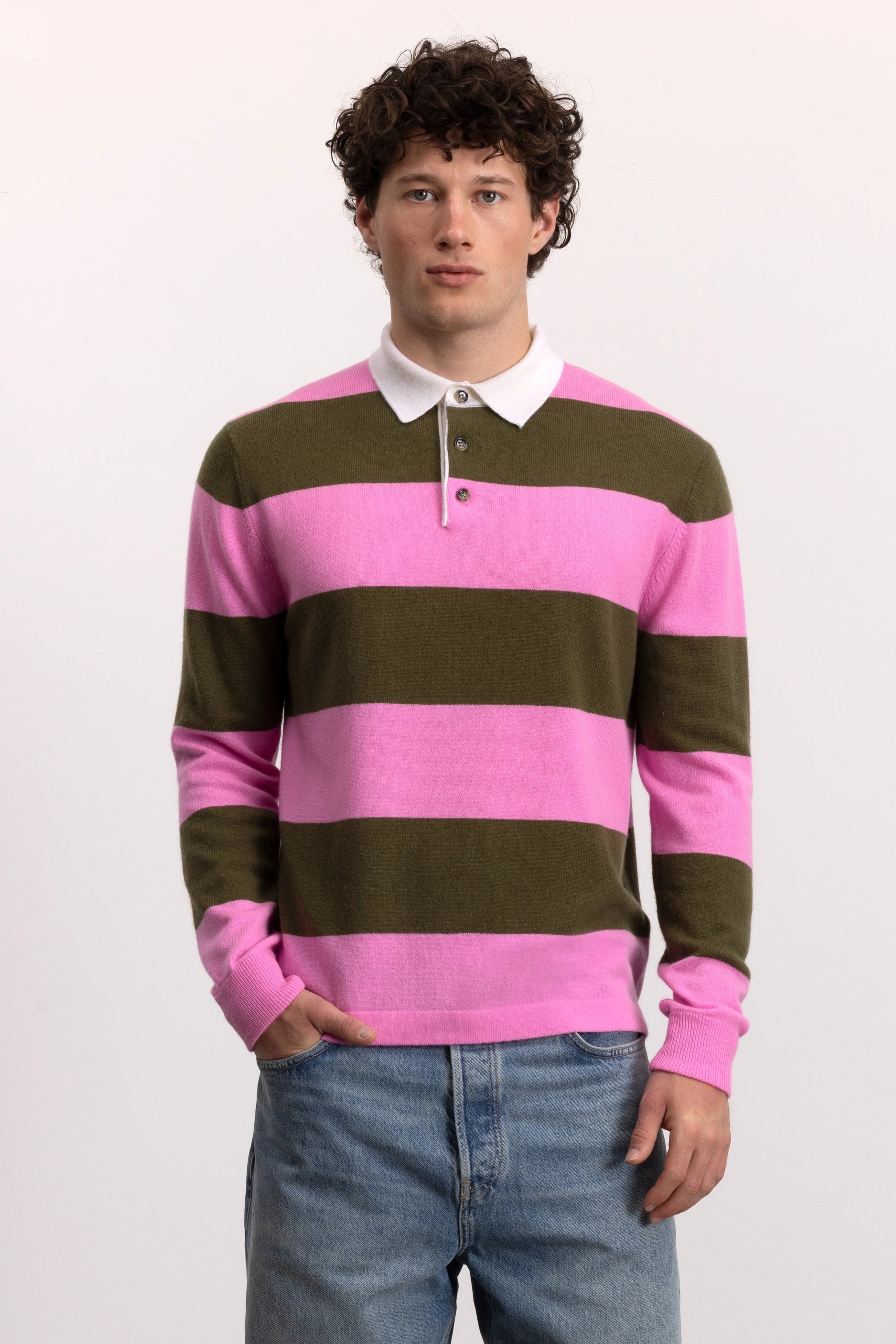 262-37041-3862_6 - Allude - 30% Cashmere 70% Wolle Active Herren Khaki Langarm Pullover SAPG::262-37041 Spring/Summer 2026 Wolle