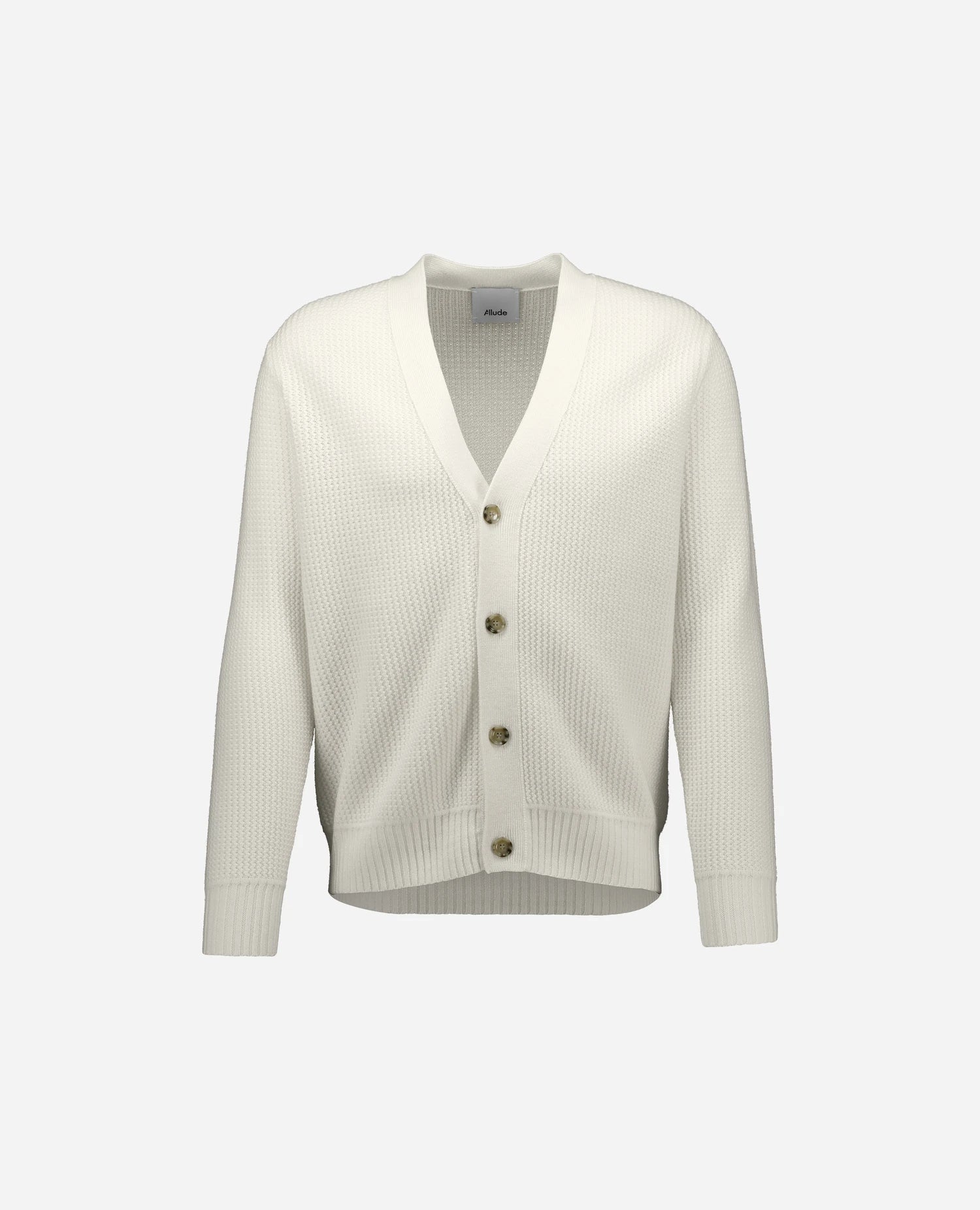 262-37050-40_1 - Allude - 30% Cashmere 70% Wolle Active Herren Langarm NEW SAPG::262-37050 Spring/Summer 2026 Strickjacke V-Ausschnitt Weiß Wolle