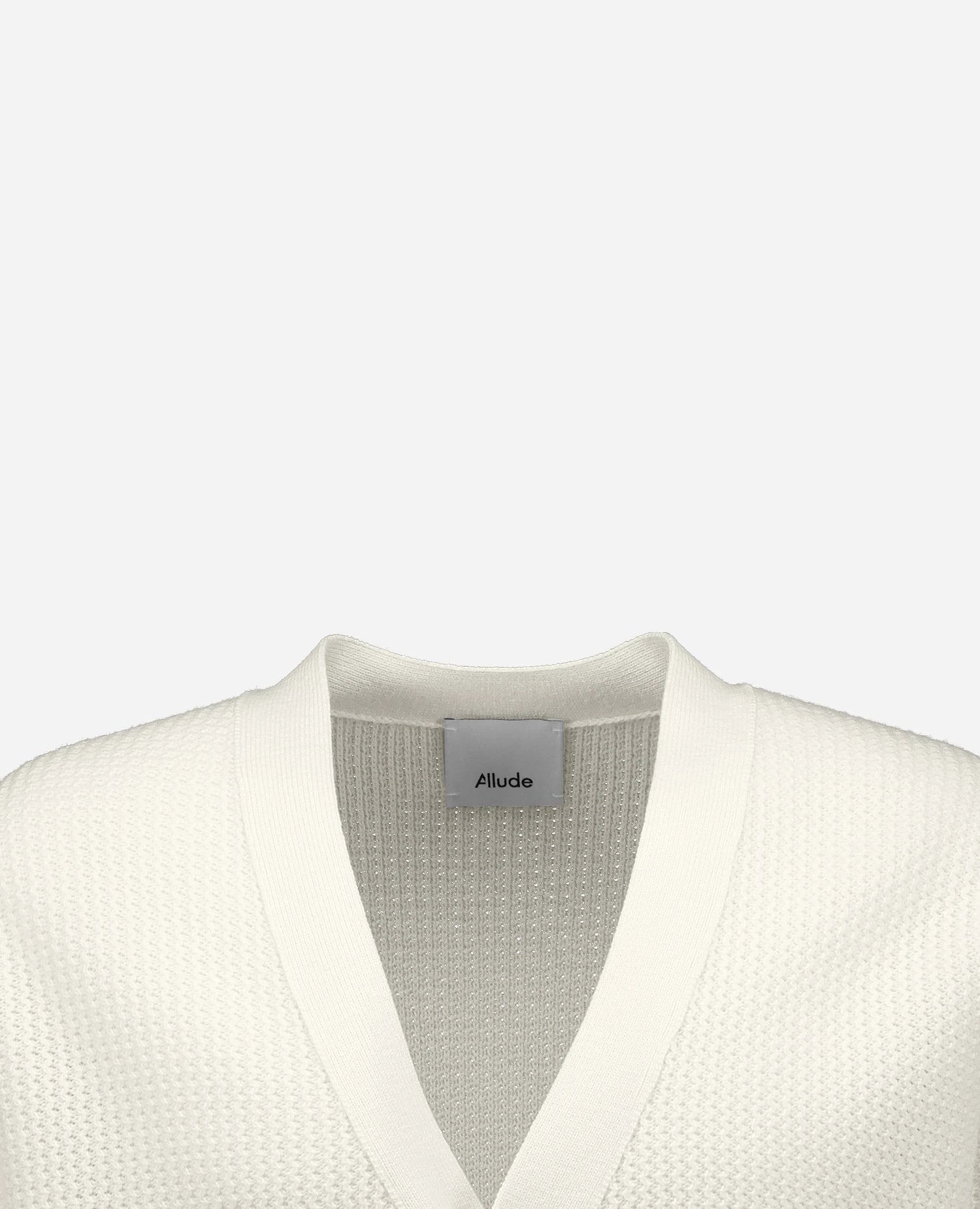 262-37050-40_3 - Allude - 30% Cashmere 70% Wolle Active Herren Langarm NEW SAPG::262-37050 Spring/Summer 2026 Strickjacke V-Ausschnitt Weiß Wolle