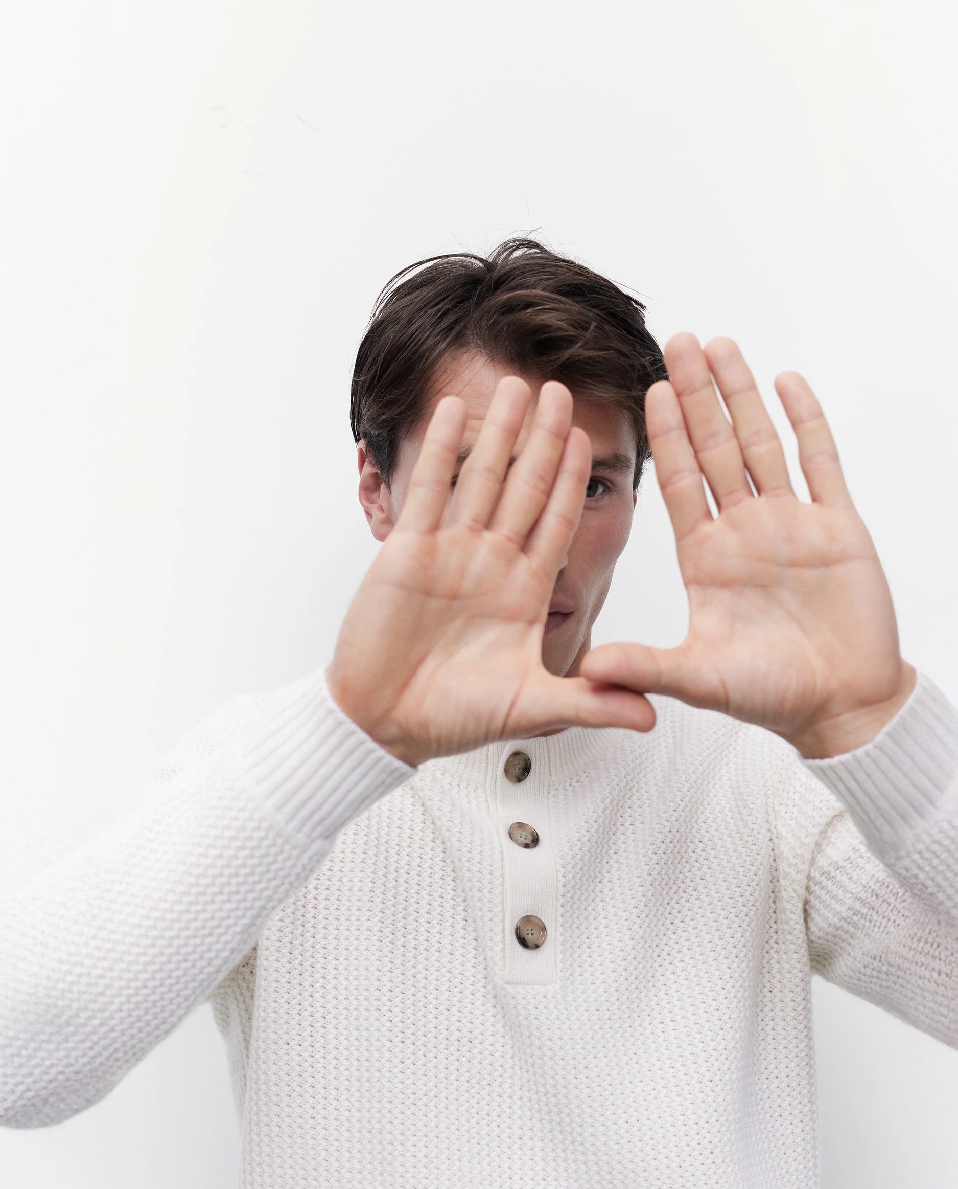 262-37051-40_4070 - Allude - 30% Cashmere 70% Wolle Herren Langarm SAPG::262-37051 Serafino Spring/Summer 2026 Strickjacke Weiß Wolle