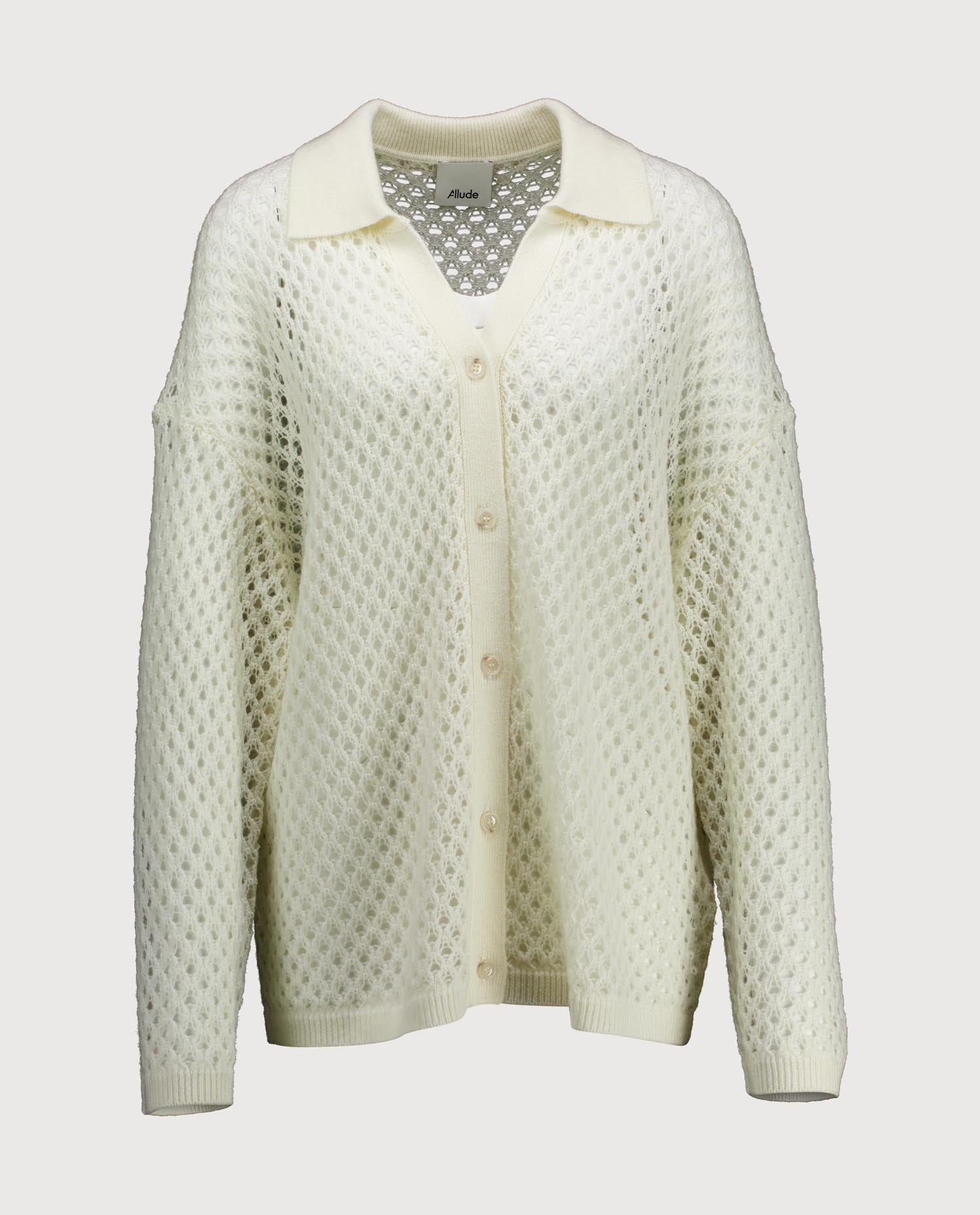 263-20600-40_1 - Allude - 30% Cashmere 70% Wolle Active Capsule Summer 2026 Damen Langarm NEW Pullover SAPG::263-20600 Spring/Summer 2026 Weiß Wolle