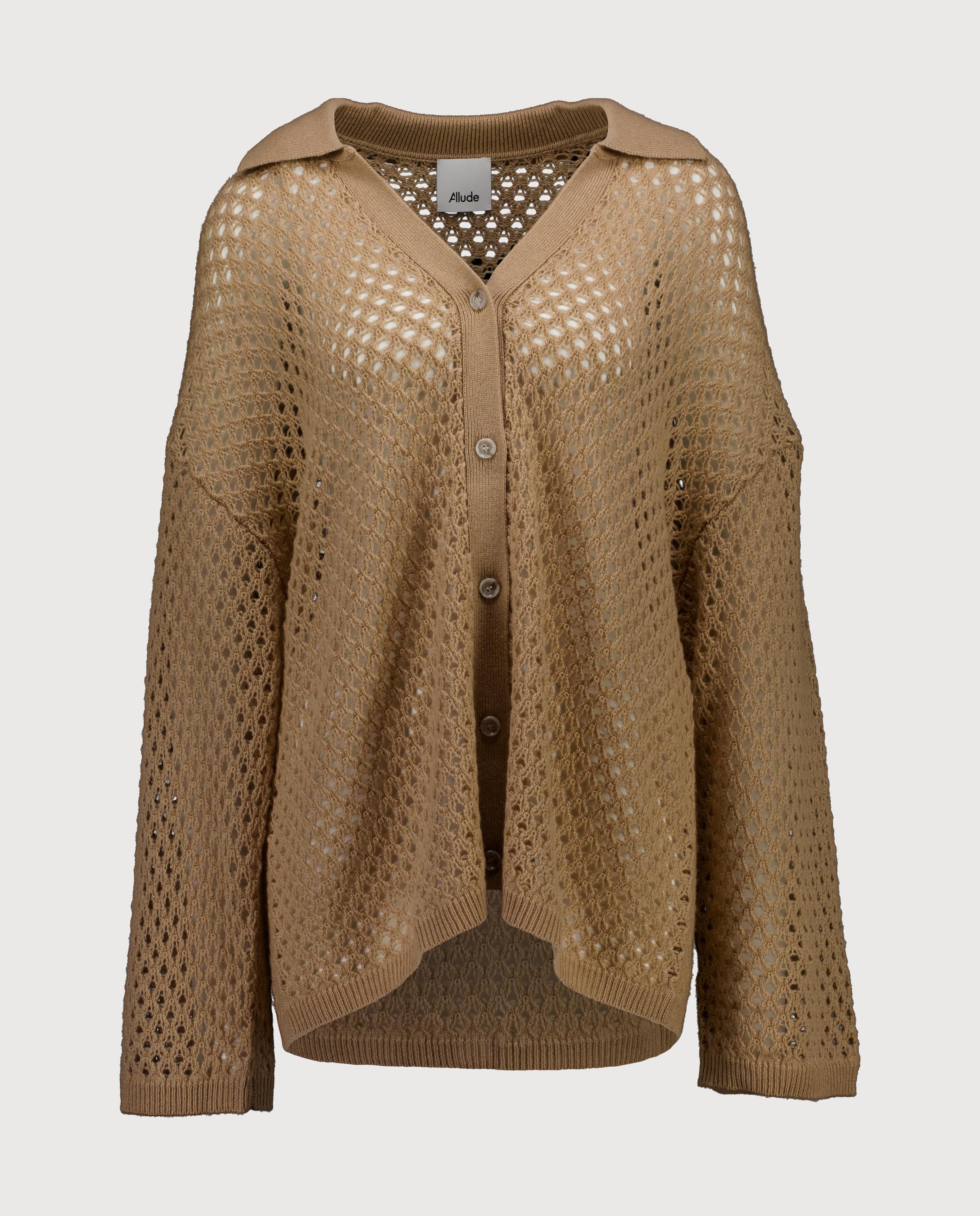 263-20600-43_1 - Allude - 30% Cashmere 70% Wolle Active Beige Capsule Summer 2026 Damen Langarm NEW Pullover SAPG::263-20600 Spring/Summer 2026 Wolle