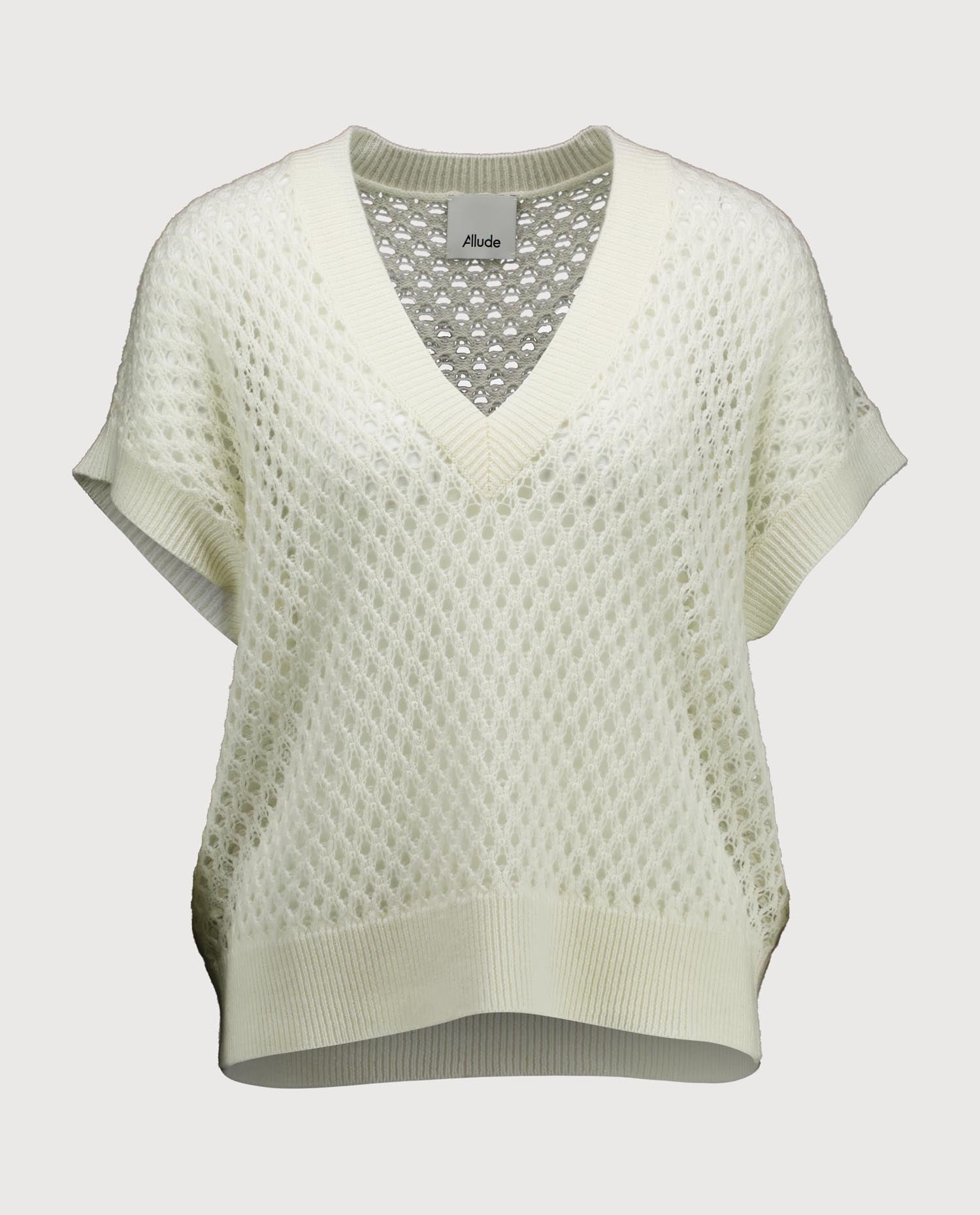 263-20601-40_1 - Allude - 1/8 Arm 30% Cashmere 70% Wolle Active Capsule Summer 2026 Damen NEW Pullover SAPG::263-20601 Spring/Summer 2026 Weiß Wolle