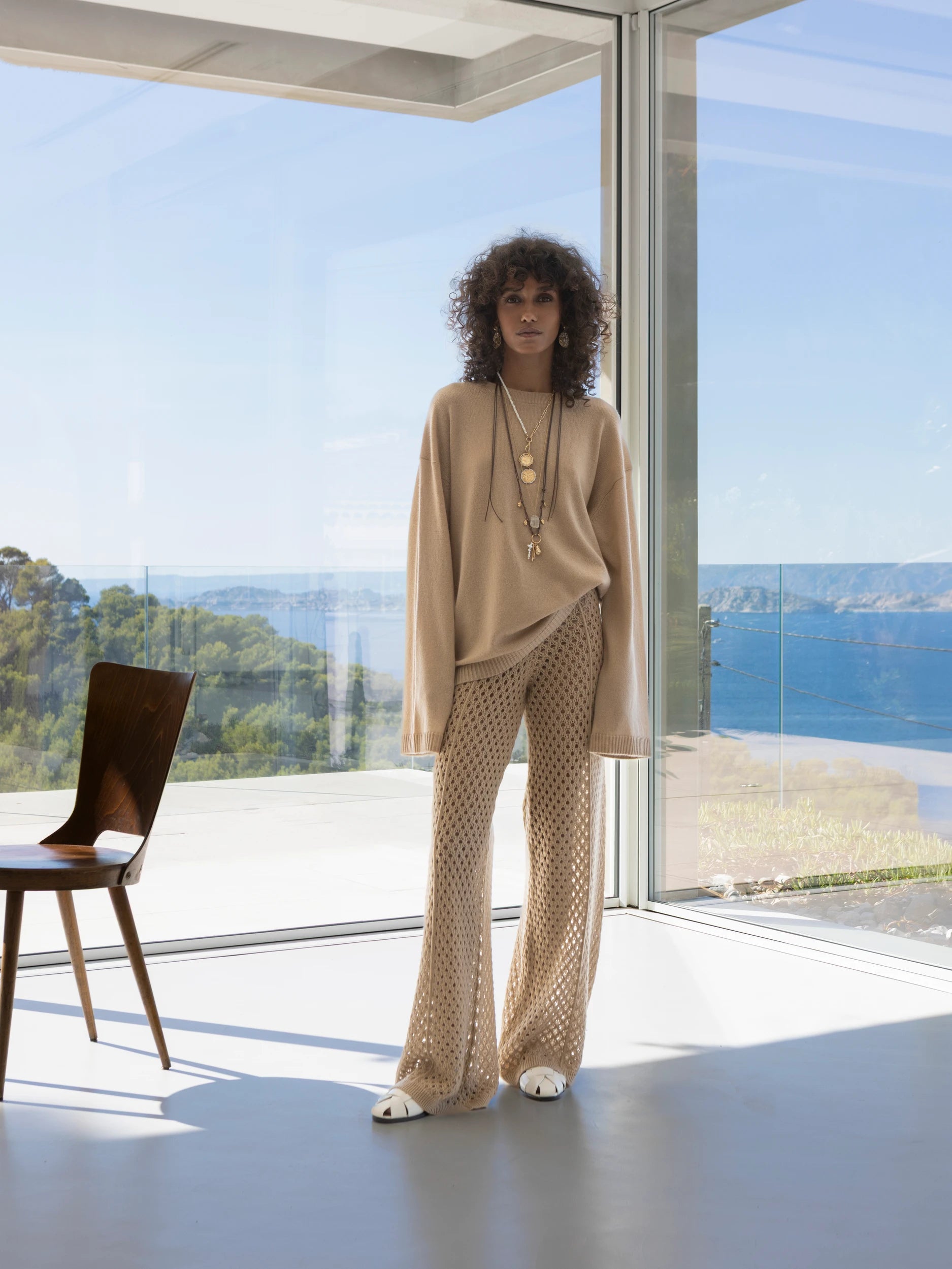 263_20001_43_20602_43_4 - Allude - 30% Cashmere 70% Wolle Active Beige Capsule Summer 2026 Damen Hose NEW SAPG::263-20602 Spring/Summer 2026 Wolle