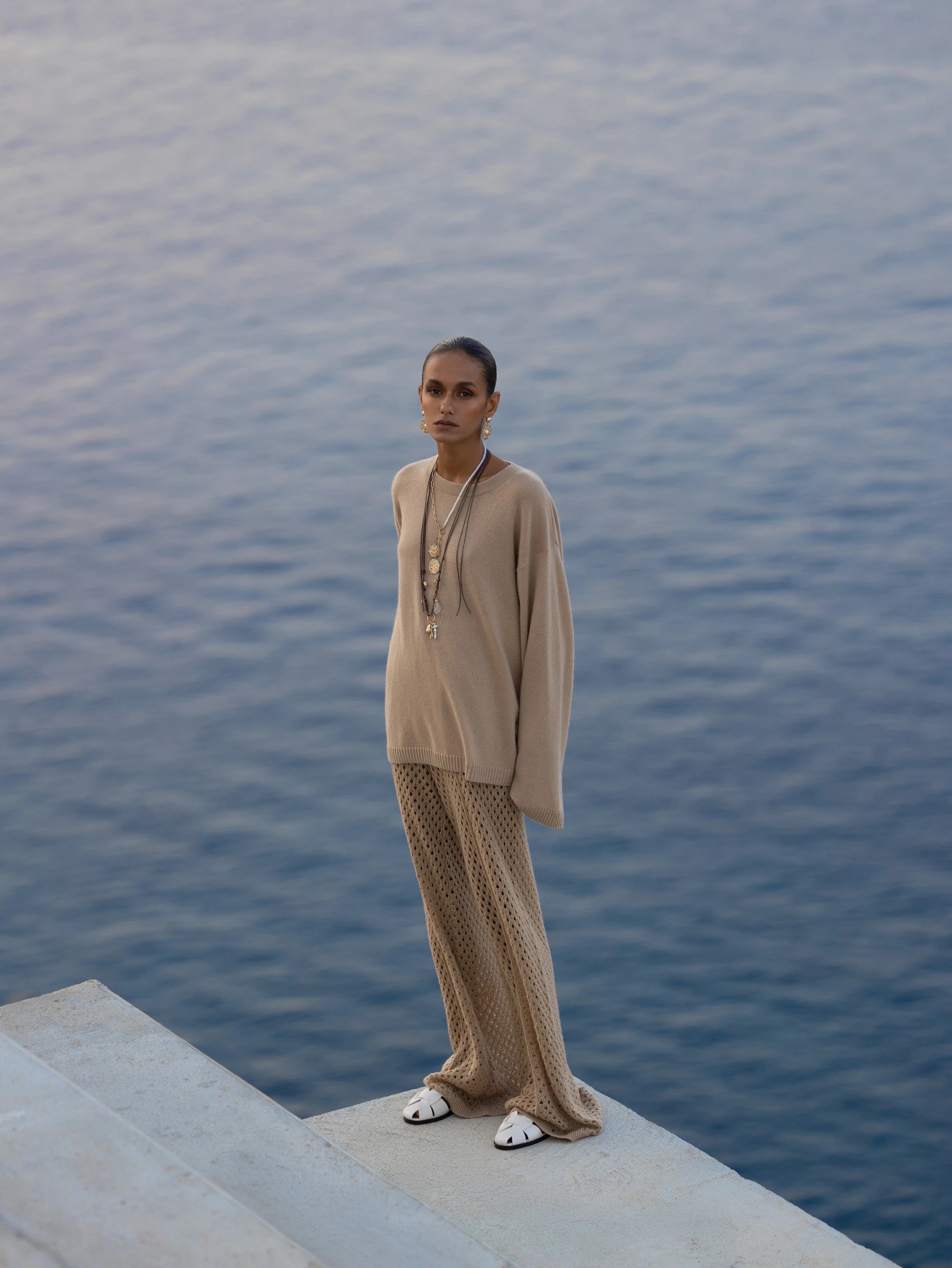 263_20001_43_20602_43_8 - Allude - 100% Cashmere Active Beige Capsule Summer 2026 Cashmere Damen Langarm NEW Pullover Rundhals SAPG::263-20001 Spring/Summer 2026