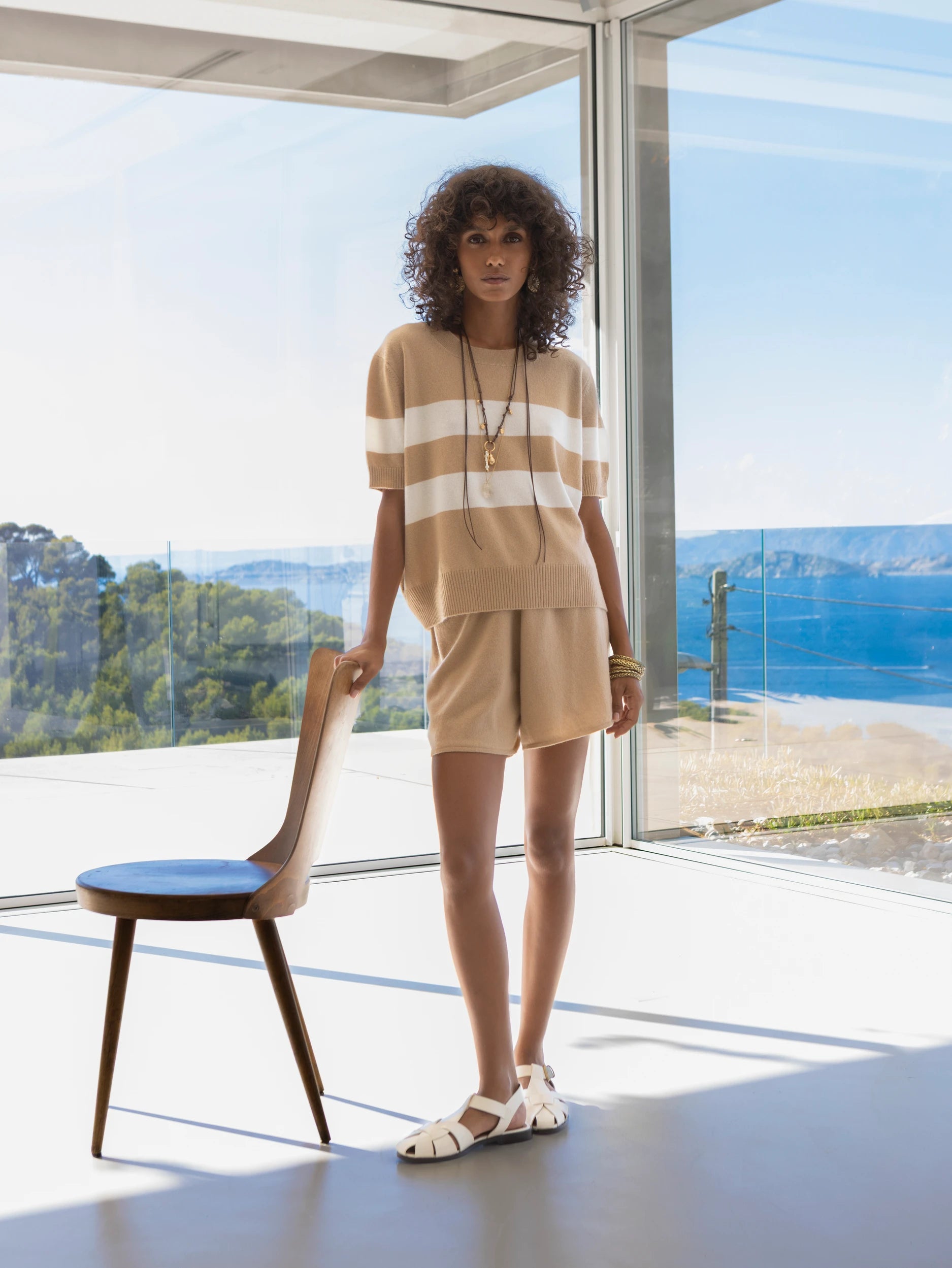 263_20013_4340_20043_43_4 - Allude - 100% Cashmere Active Beige Capsule Summer 2026 Cashmere Damen kurze Hose NEW SAPG::263-20043 Spring/Summer 2026