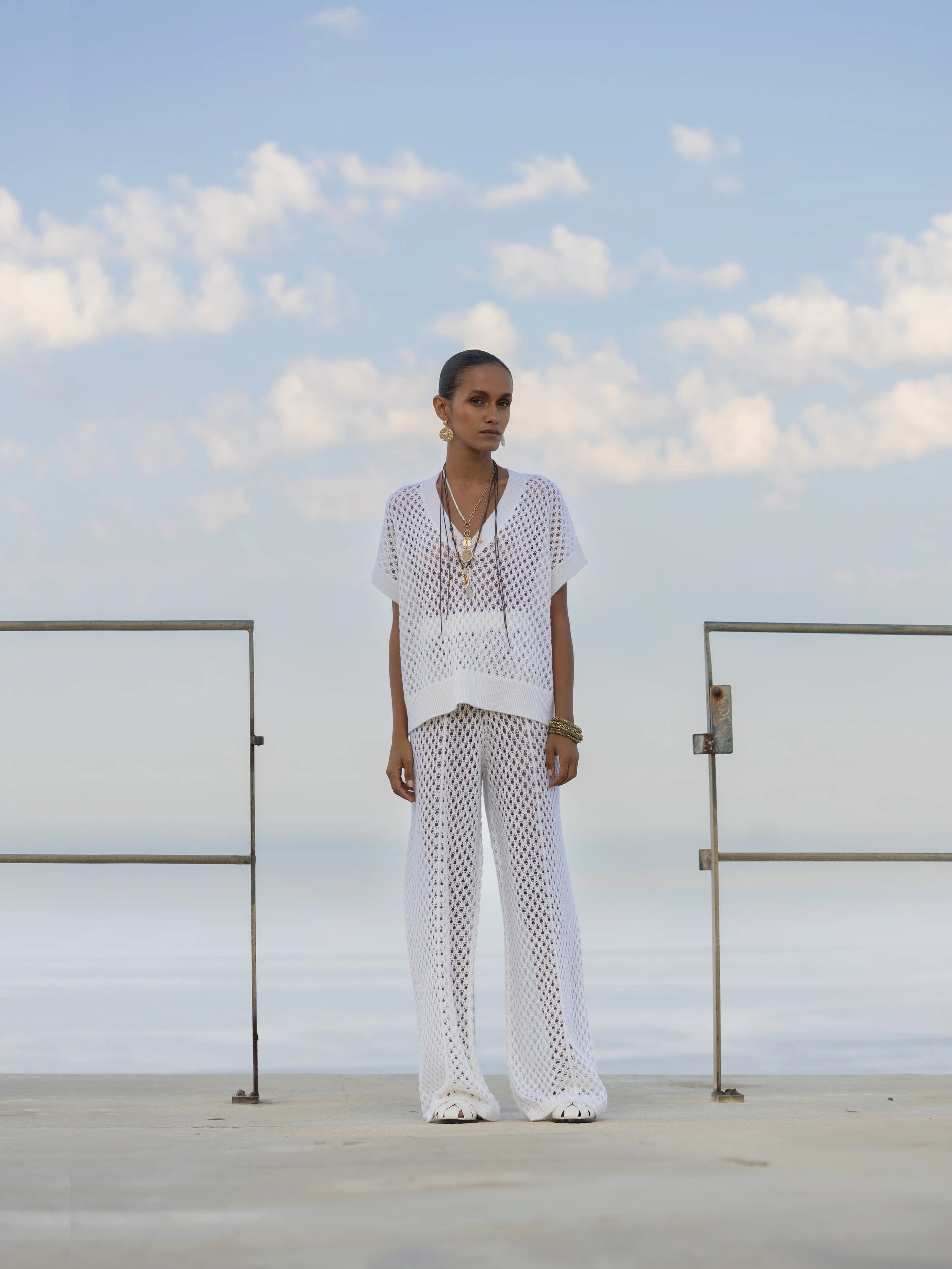 263_20601_40_20602_40_8 - Allude - 30% Cashmere 70% Wolle Active Capsule Summer 2026 Damen Hose NEW SAPG::263-20602 Spring/Summer 2026 Weiß Wolle