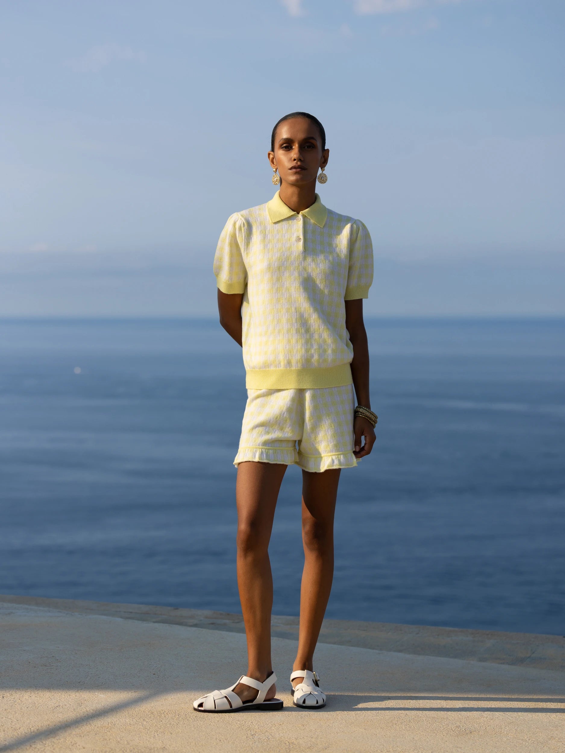 263_20612_2040_20613_2040_8 - Allude - 30% Cashmere 70% Wolle Active Capsule Summer 2026 Damen Gelb kurze Hose NEW SAPG::263-20613 Spring/Summer 2026 Wolle