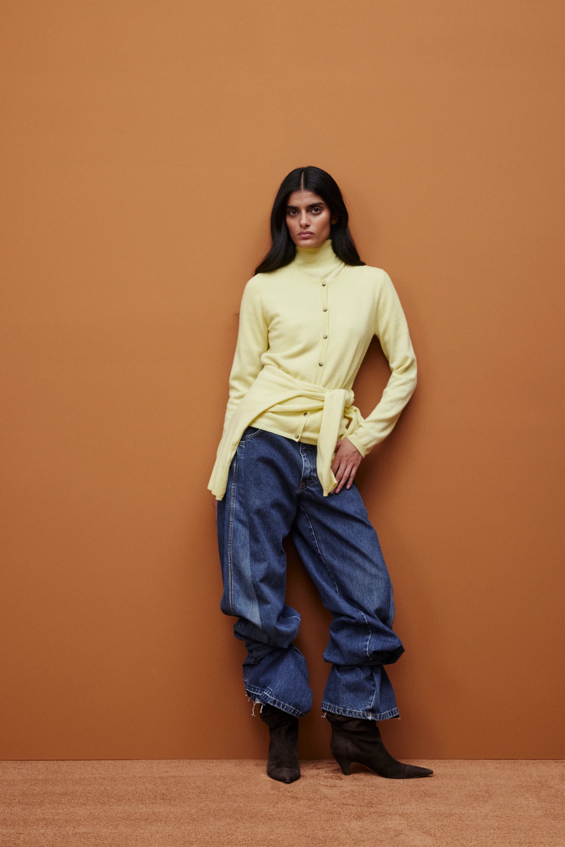 265-11104-20-S_8 - Allude - 1/4 Arm 100% Cashmere Active Cashmere Damen Fall/Winter 2026/2027 Gelb NEW Pullover SAPG::265-11104 Stehkragen