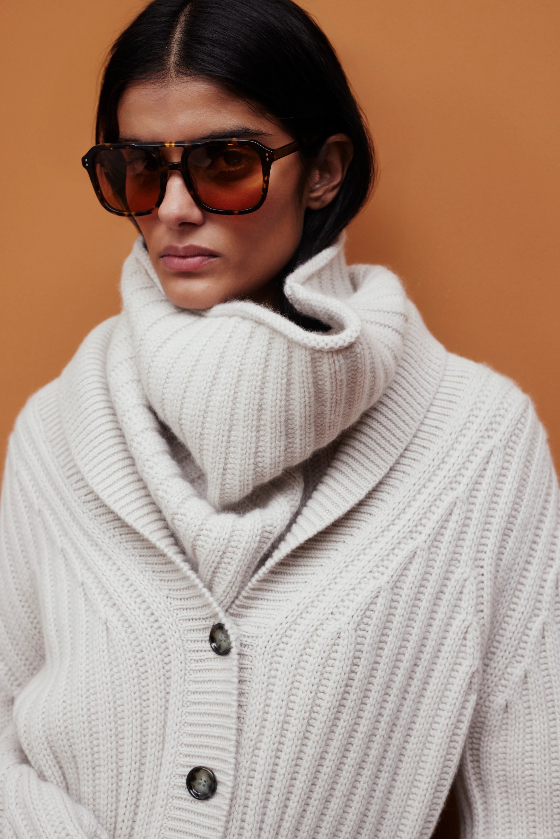 265-11123-43-S_9 - Allude - 100% Cashmere Active Beige Cashmere Damen Fall/Winter 2026/2027 Halbarm NEW Pullover SAPG::265-11123 Stehkragen