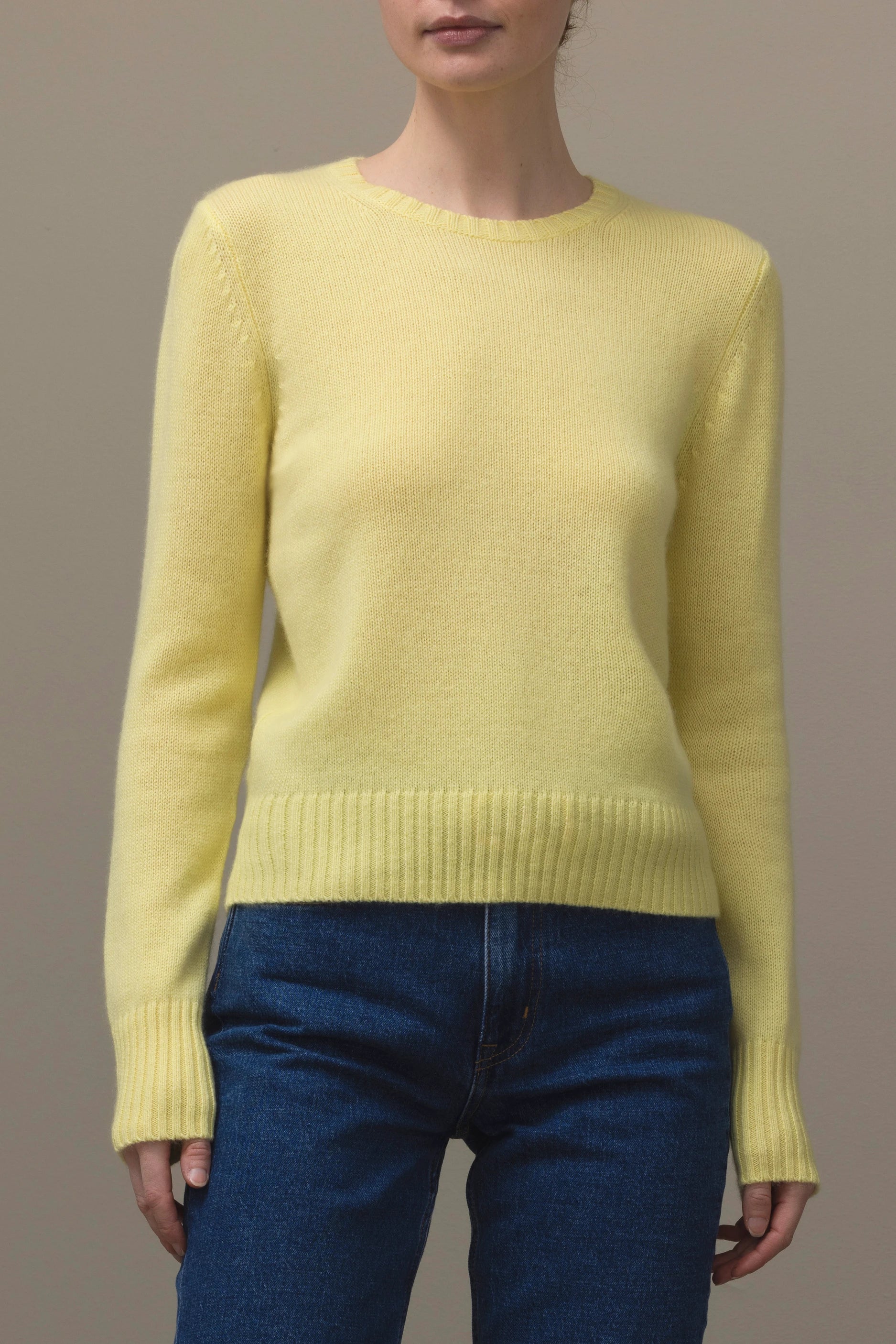 265-11233-20-S_2 - Allude - 100% Cashmere Active Cashmere Damen Fall/Winter 2026/2027 Gelb Langarm NEW Pullover Rundhals SAPG::265-11233