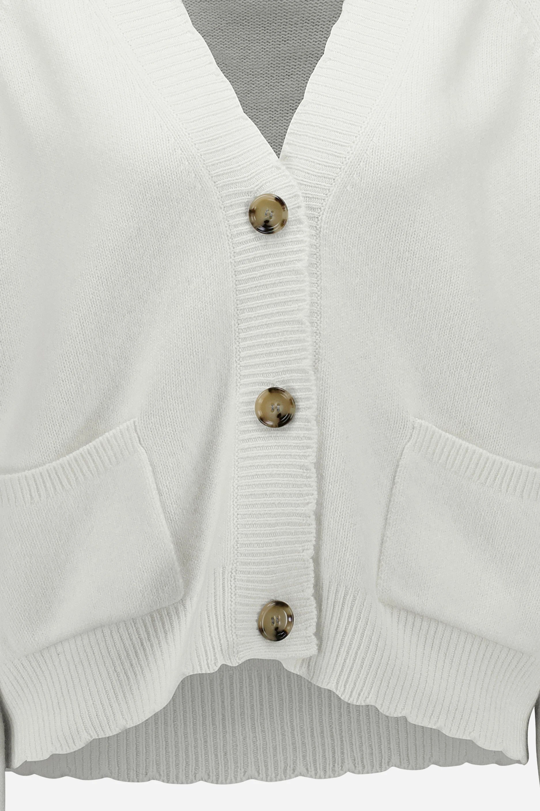 265-11250-40-S_4 - Allude - 5% Elastane 95% Cashmere Active Cashmere Damen Fall/Winter 2026/2027 Langarm NEW SAPG::265-11250 Strickjacke V-Ausschnitt Weiß