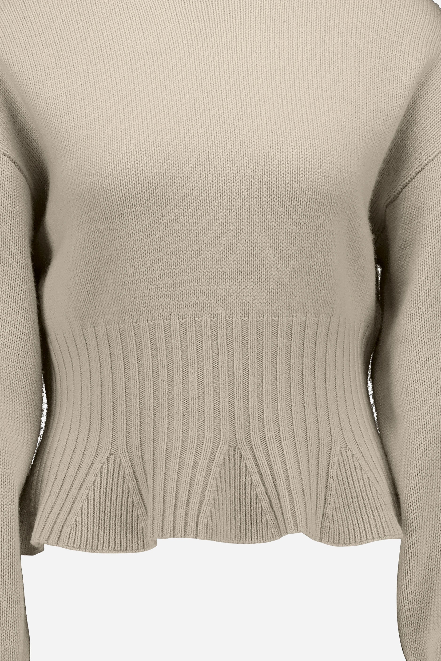 265-17003-43-S_4 - Allude - 30% Cashmere 70% Wolle Active Beige Damen Fall/Winter 2026/2027 Langarm NEW Pullover SAPG::265-17003 Stehkragen Wolle