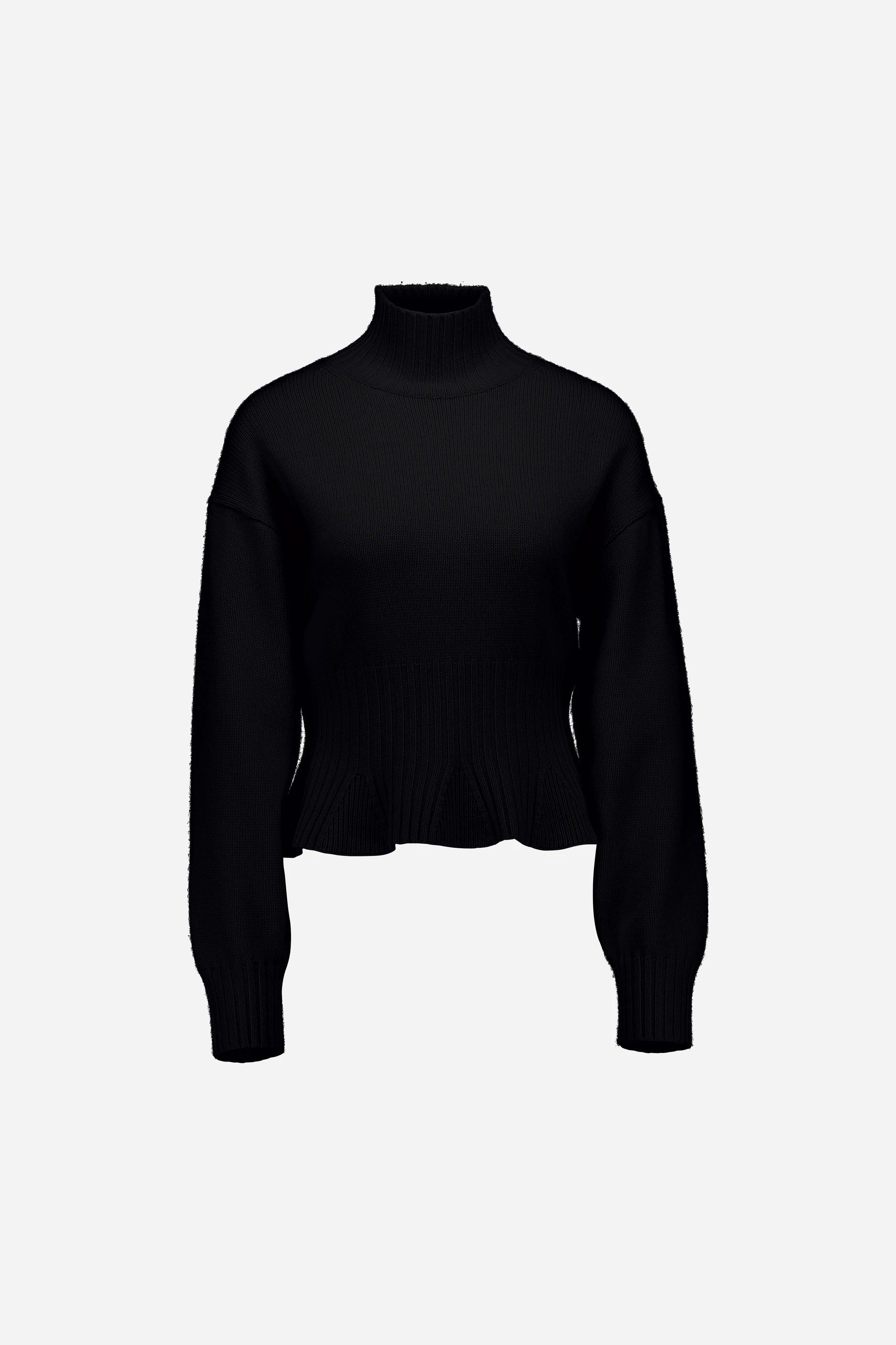265-17003-90-S_1 - Allude - 30% Cashmere 70% Wolle Active Damen Fall/Winter 2026/2027 Langarm NEW Pullover SAPG::265-17003 Schwarz Stehkragen Wolle