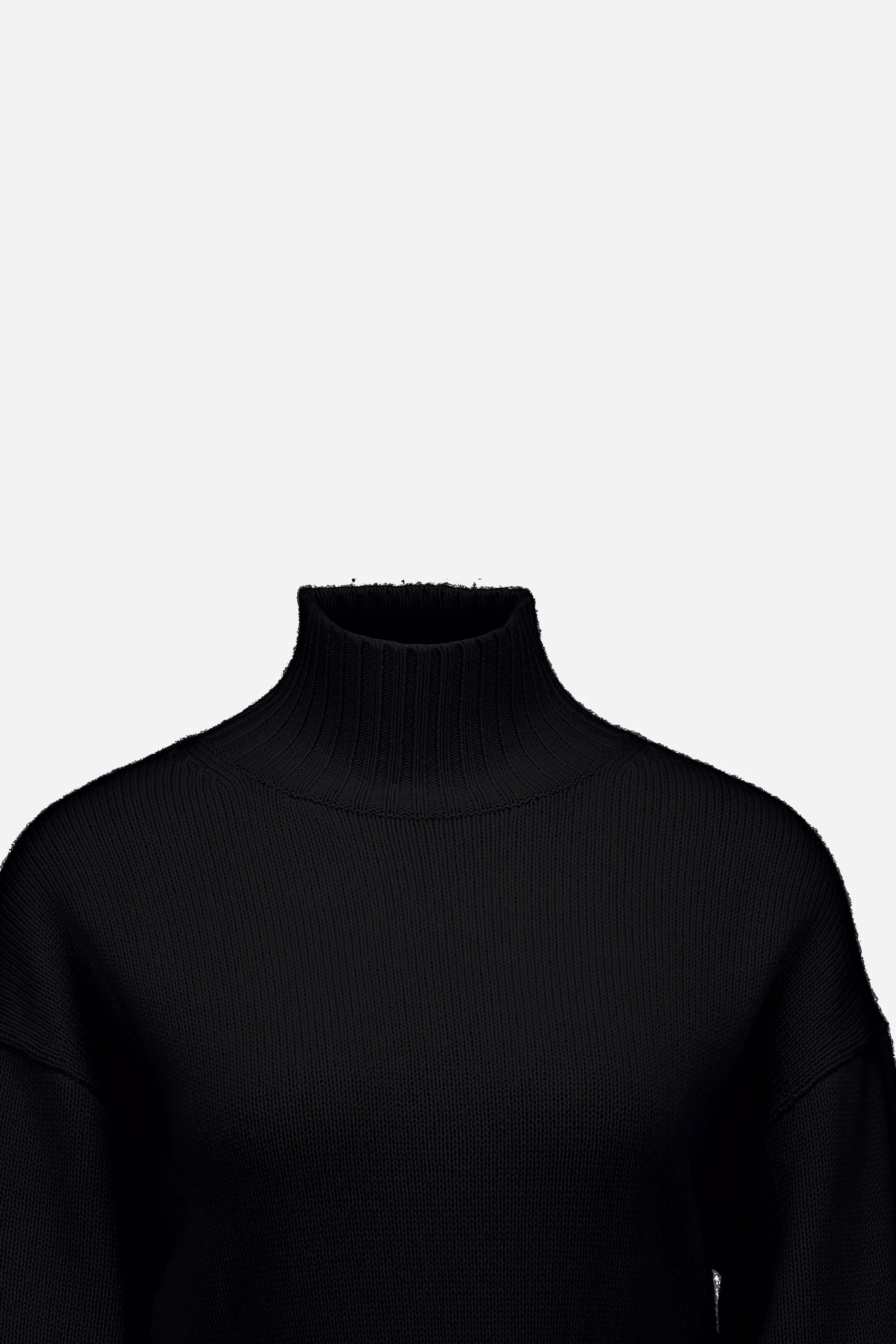 265-17003-90-S_3 - Allude - 30% Cashmere 70% Wolle Active Damen Fall/Winter 2026/2027 Langarm NEW Pullover SAPG::265-17003 Schwarz Stehkragen Wolle
