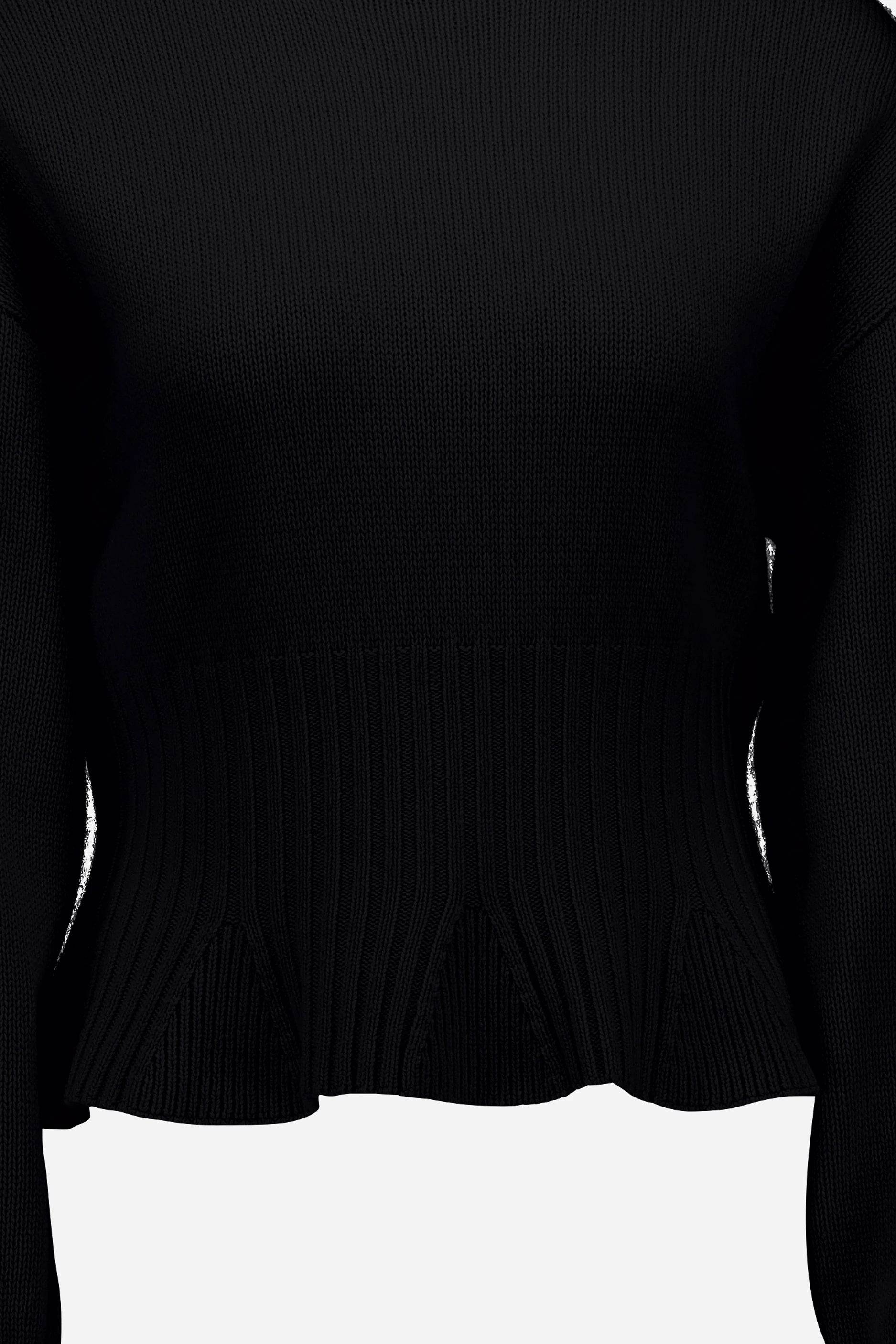 265-17003-90-S_4 - Allude - 30% Cashmere 70% Wolle Active Damen Fall/Winter 2026/2027 Langarm NEW Pullover SAPG::265-17003 Schwarz Stehkragen Wolle
