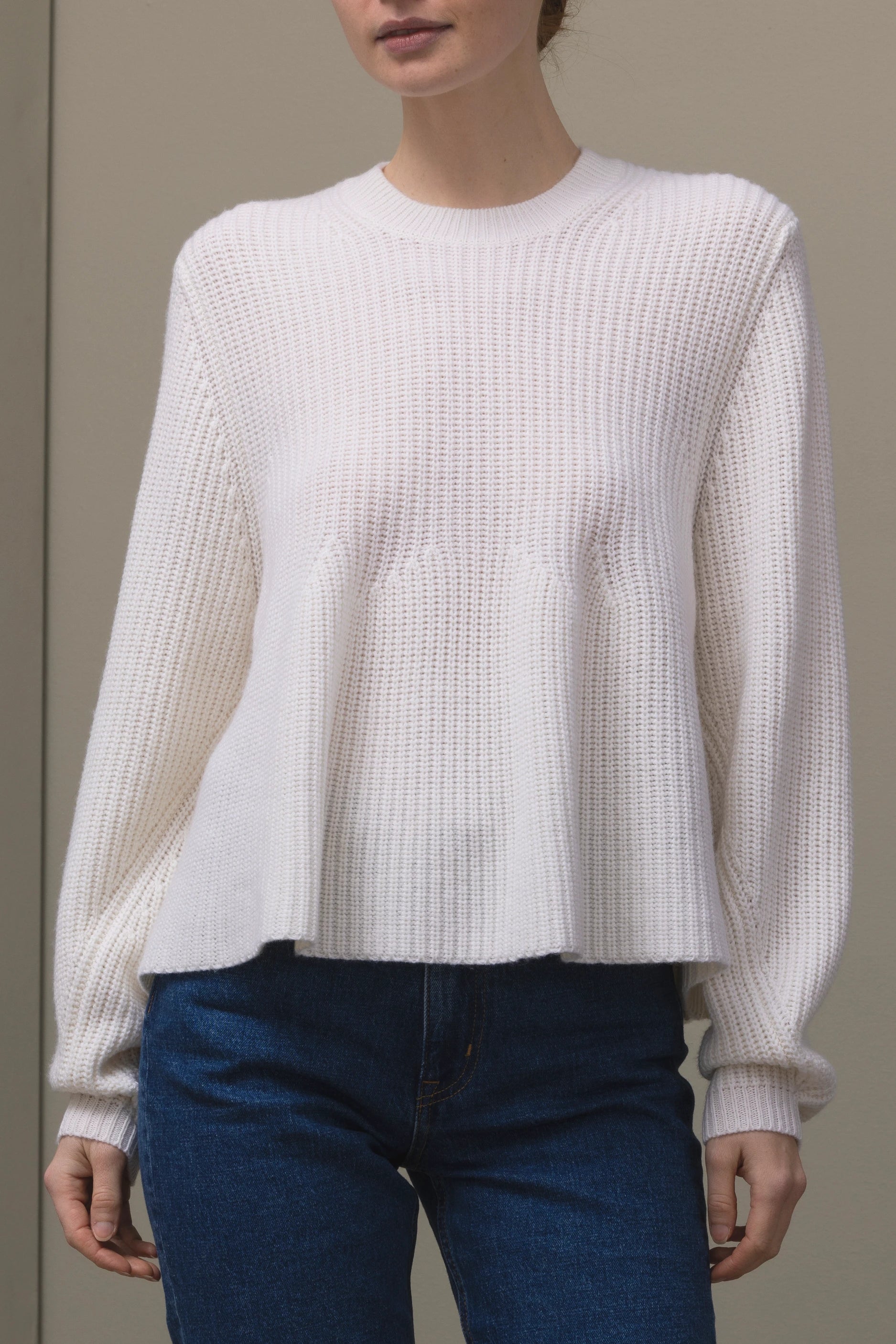 265-17034-40-S_2_9f910540-2543-4d61-ba5f-1ea0262162d8 - Allude - 30% Cashmere 70% Wolle Active Damen Fall/Winter 2026/2027 Langarm NEW Pullover Rundhals SAPG::265-17034 Weiß Wolle