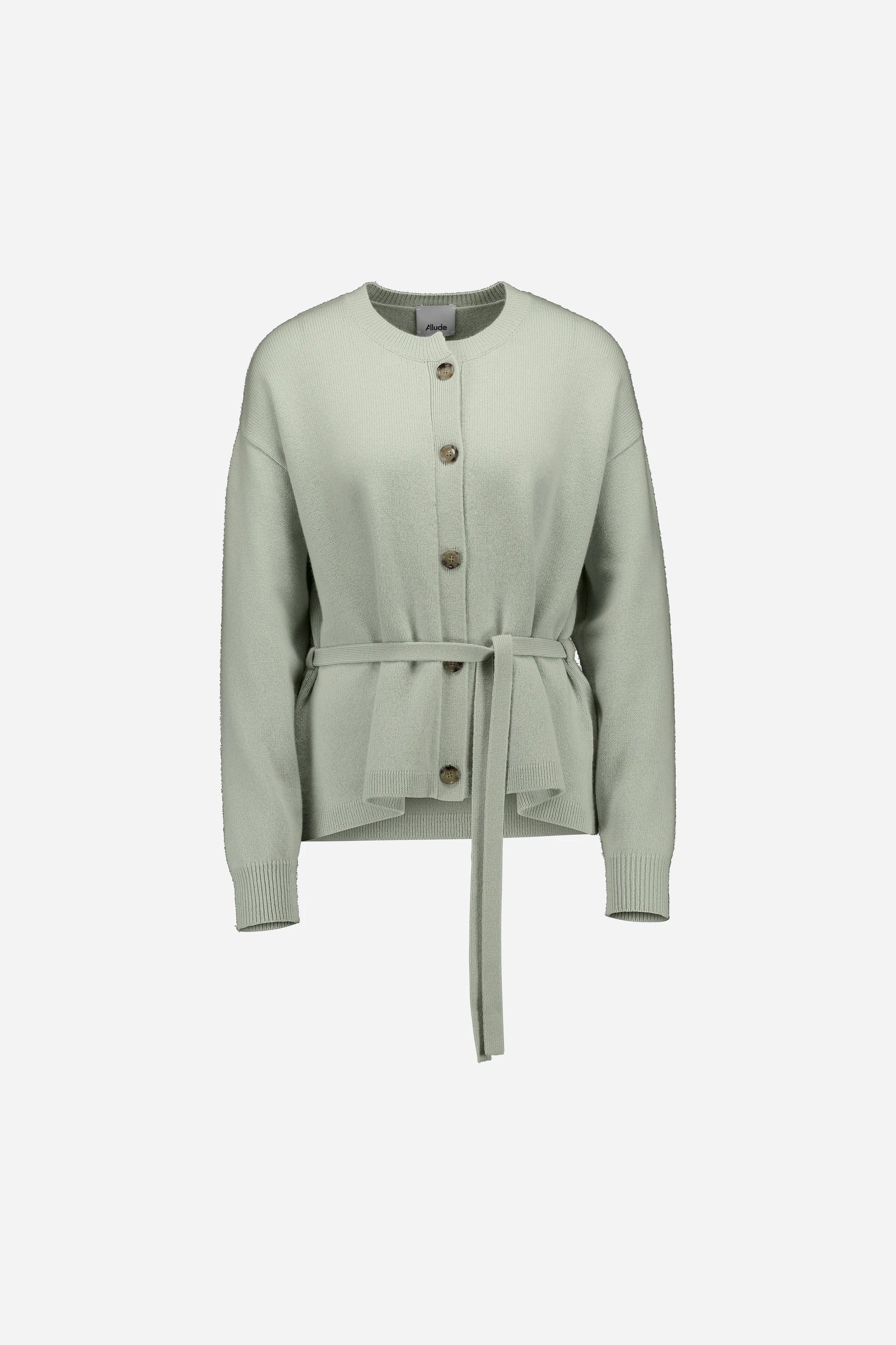 265-17040-30-S_1 - Allude - 30% Cashmere 70% Wolle Active Damen Fall/Winter 2026/2027 Grün Langarm NEW Rundhals SAPG::265-17040 Strickjacke Wolle