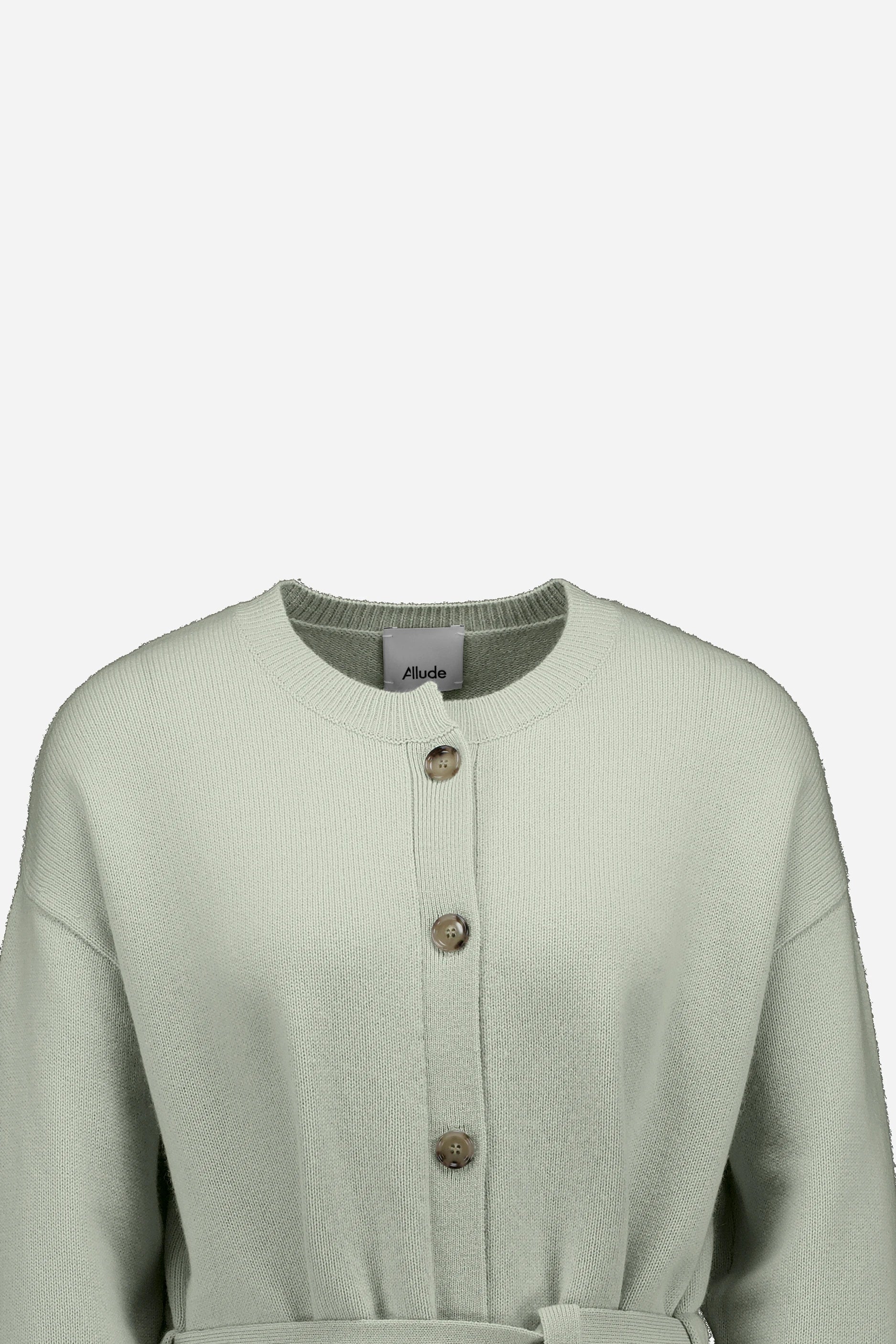 265-17040-30-S_3 - Allude - 30% Cashmere 70% Wolle Active Damen Fall/Winter 2026/2027 Grün Langarm NEW Rundhals SAPG::265-17040 Strickjacke Wolle