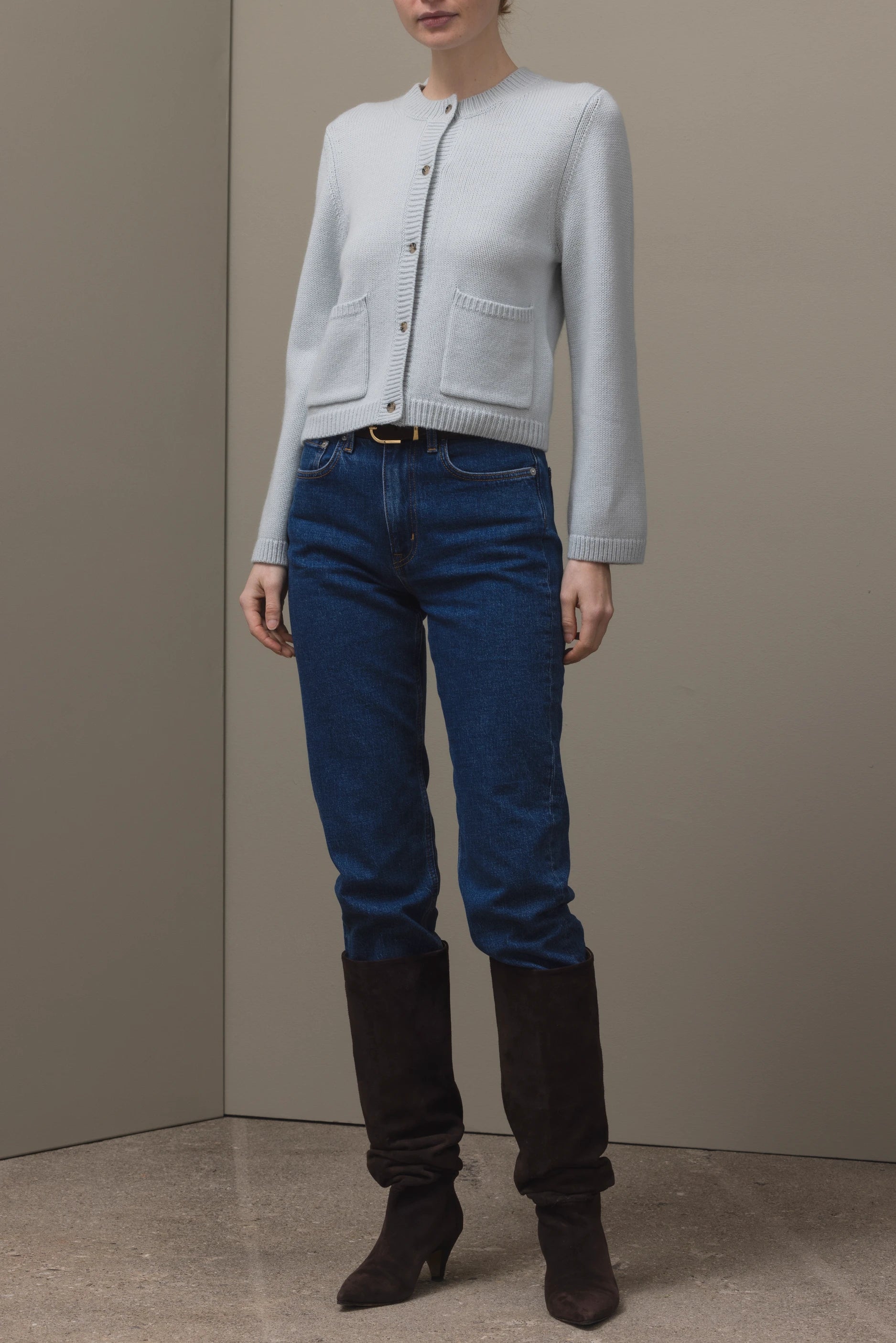 265-17071-30-11 - Allude - 30% Cashmere 70% Wolle Active Blau Damen Fall/Winter 2026/2027 Langarm NEW Rundhals SAPG::265-17071 Strickjacke Wolle