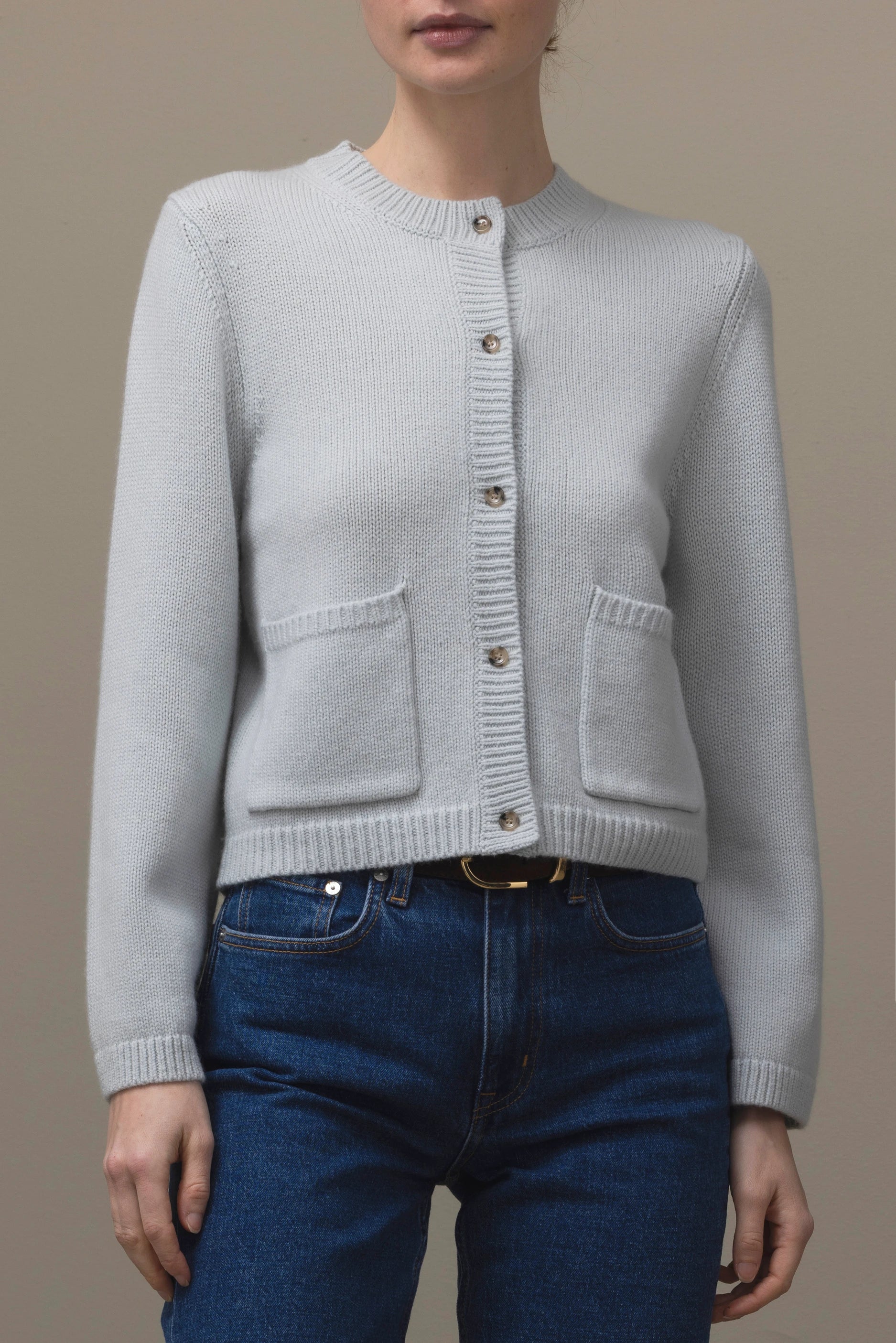 265-17071-30-12 - Allude - 30% Cashmere 70% Wolle Active Blau Damen Fall/Winter 2026/2027 Langarm NEW Rundhals SAPG::265-17071 Strickjacke Wolle