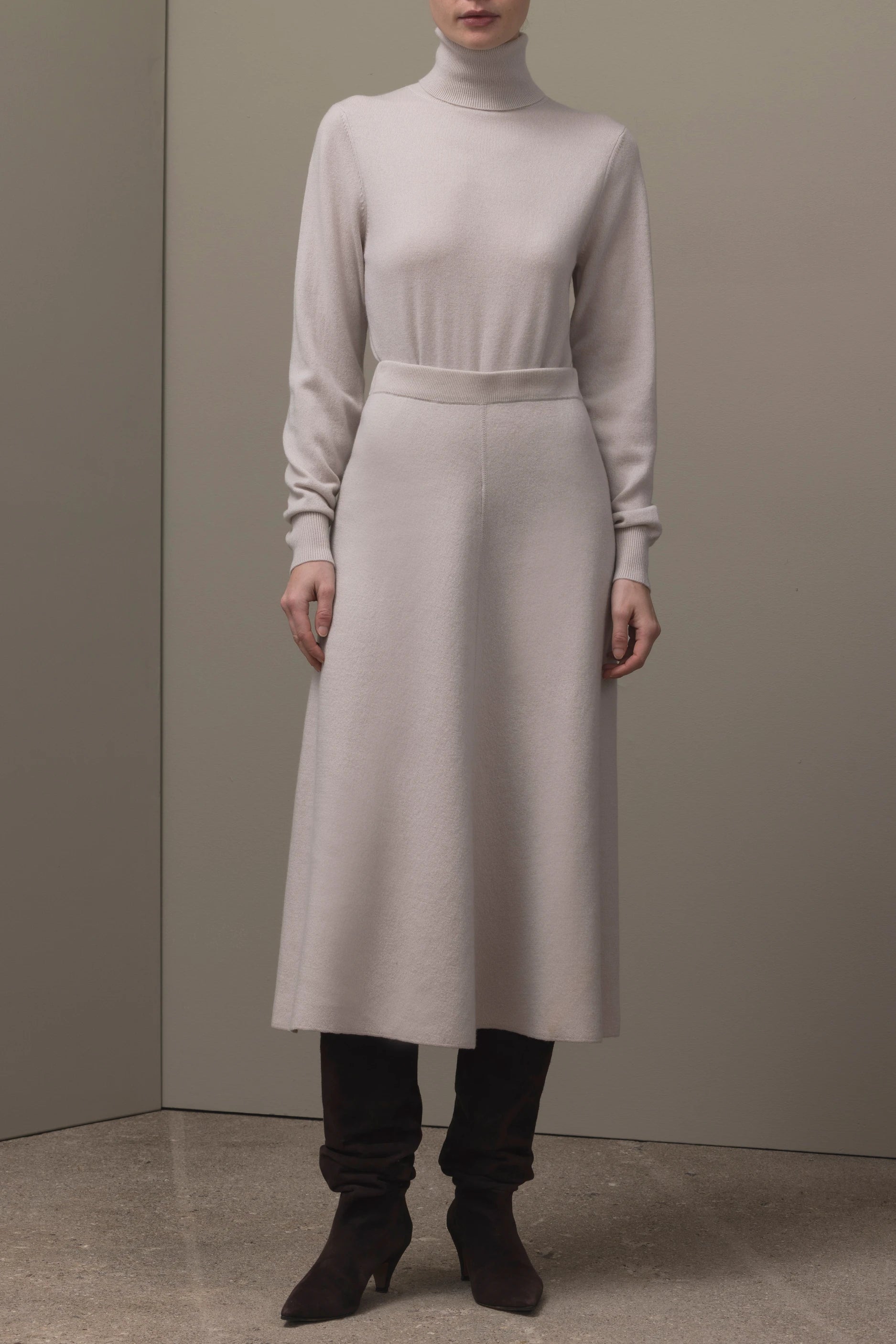 265-17604-43-S_1 - Allude - 30% Cashmere 70% Wolle Active Beige Damen Fall/Winter 2026/2027 NEW Rock SAPG::265-17604 Wolle