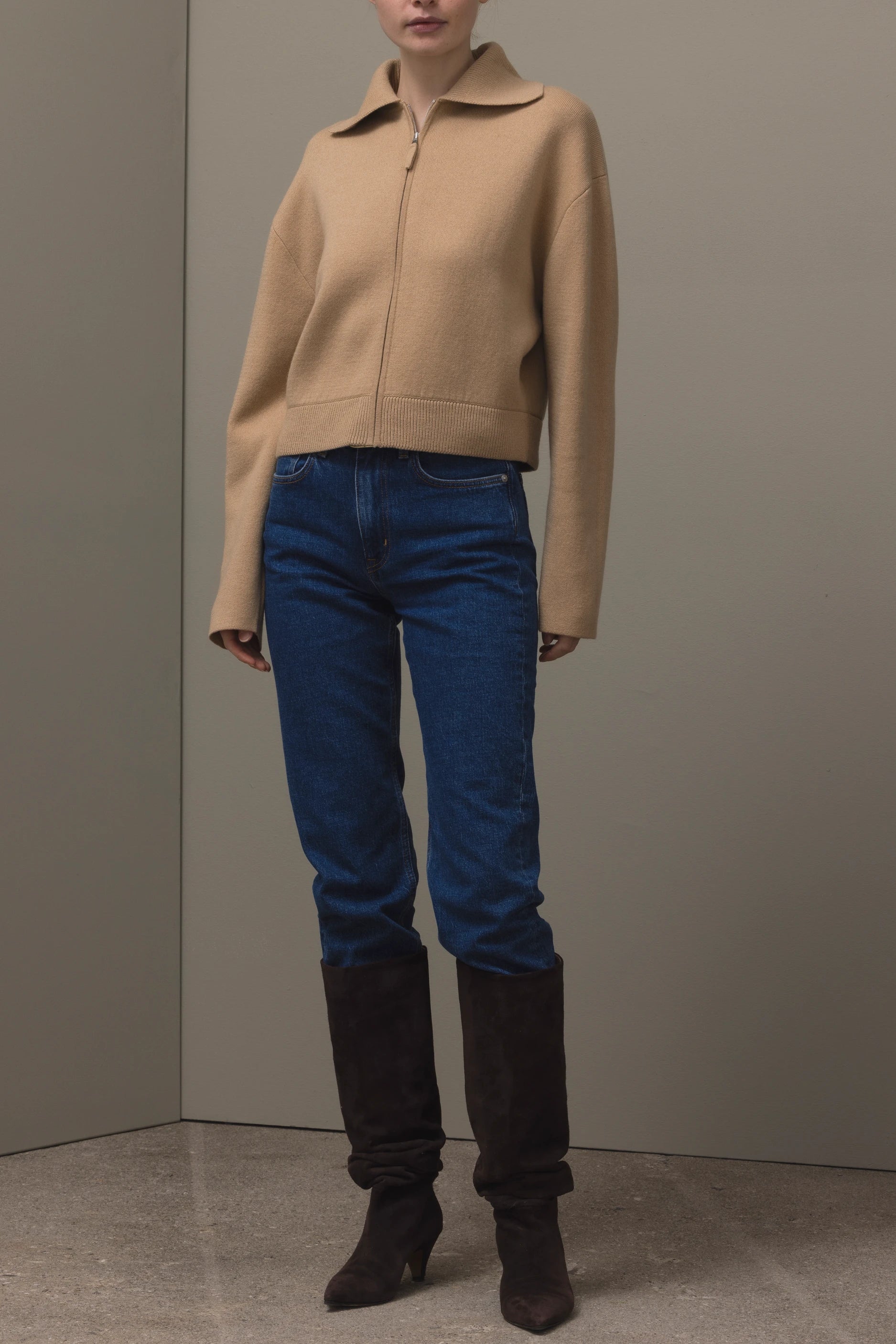 265-17611-45-S_1 - Allude - 30% Cashmere 70% Wolle Active Beige Damen Fall/Winter 2026/2027 Jacket Langarm NEW SAPG::265-17611 Wolle