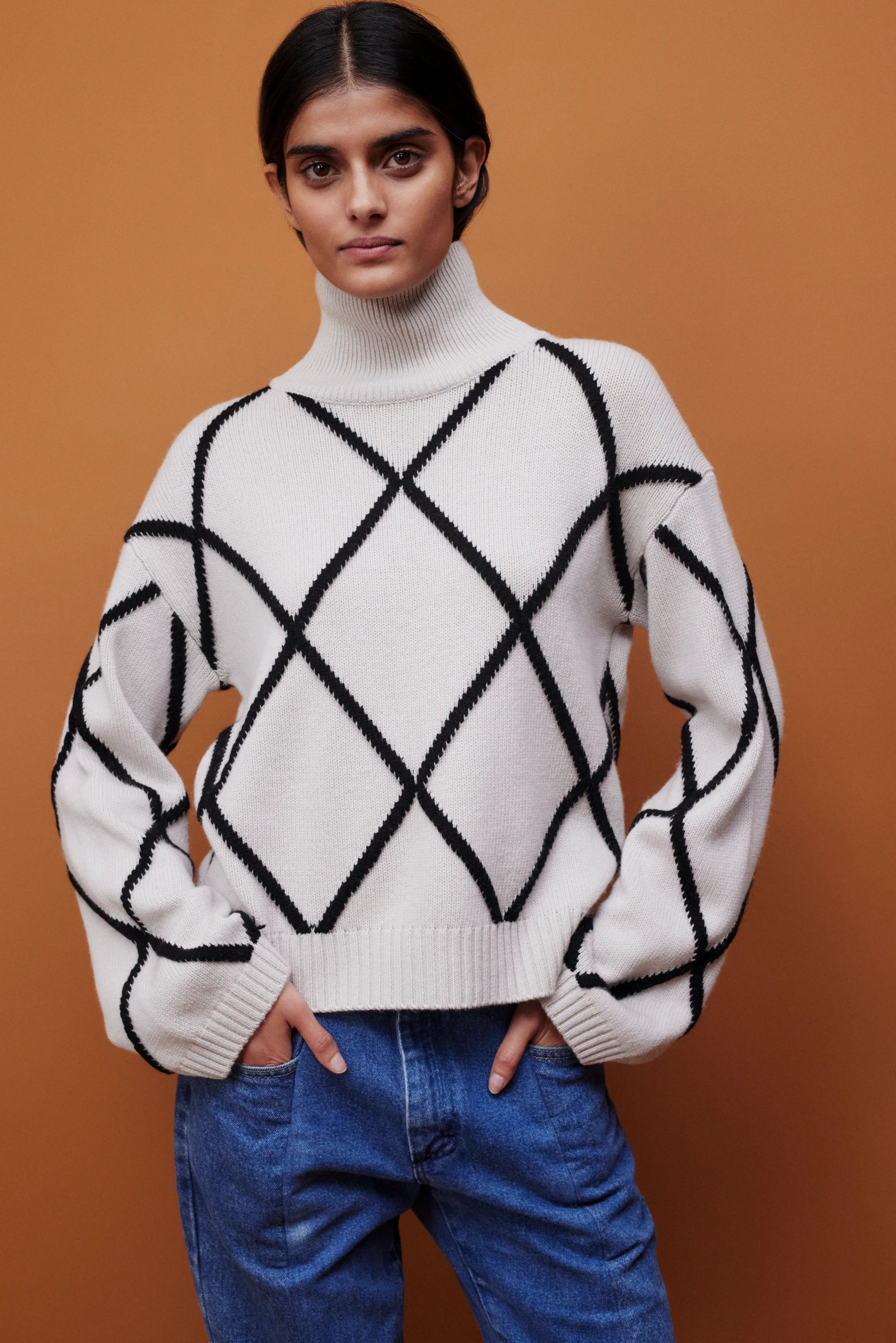 265-17660-43-S_8 - Allude - 30% Cashmere 70% Wolle Active Beige Damen Fall/Winter 2026/2027 Langarm NEW Pullover SAPG::265-17660 Stehkragen Wolle