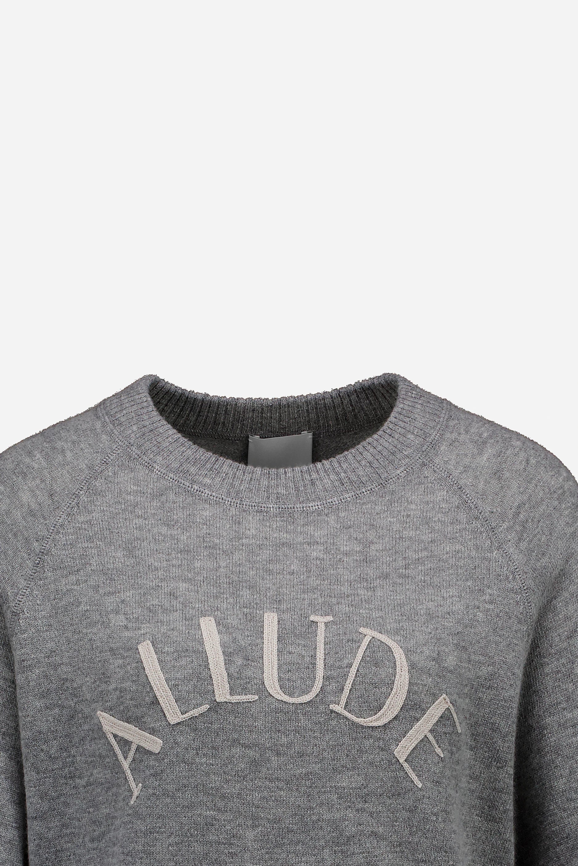 265-17672-8343-S_3 - Allude - 30% Cashmere 70% Wolle Active Damen Fall/Winter 2026/2027 Grau Langarm NEW Pullover Rundhals SAPG::265-17672 Wolle