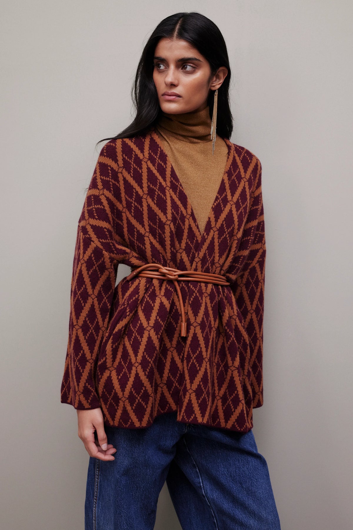 265-17692-6844-S_9 - Allude - 30% Cashmere 70% Wolle Active Damen Fall/Winter 2026/2027 Langarm Mantel NEW offen Rot SAPG::265-17692 Wolle