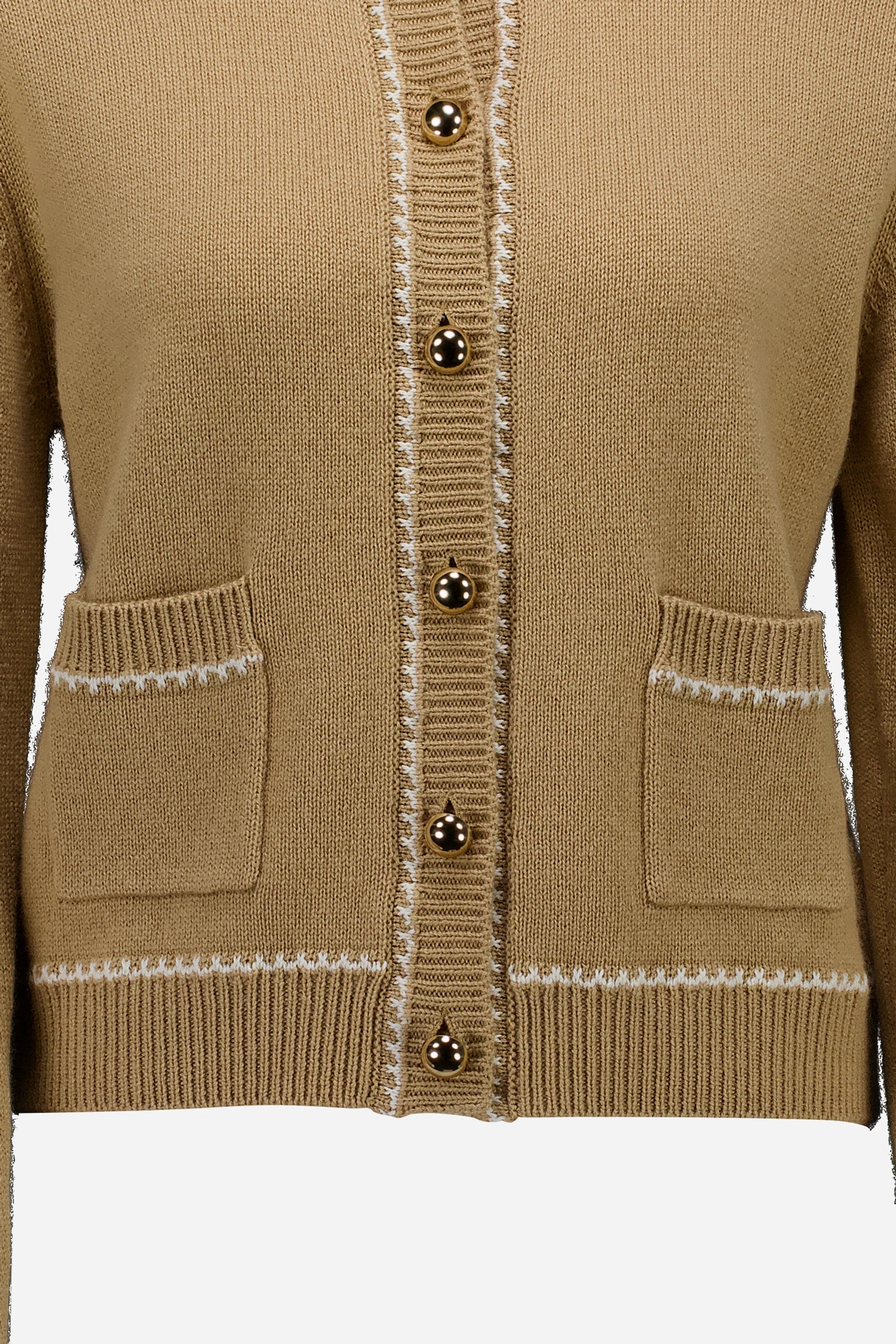 265-17711-4540-S_4 - Allude - 30% Cashmere 70% Wolle Active Beige Damen Fall/Winter 2026/2027 Langarm NEW Rundhals SAPG::265-17711 Strickjacke Wolle