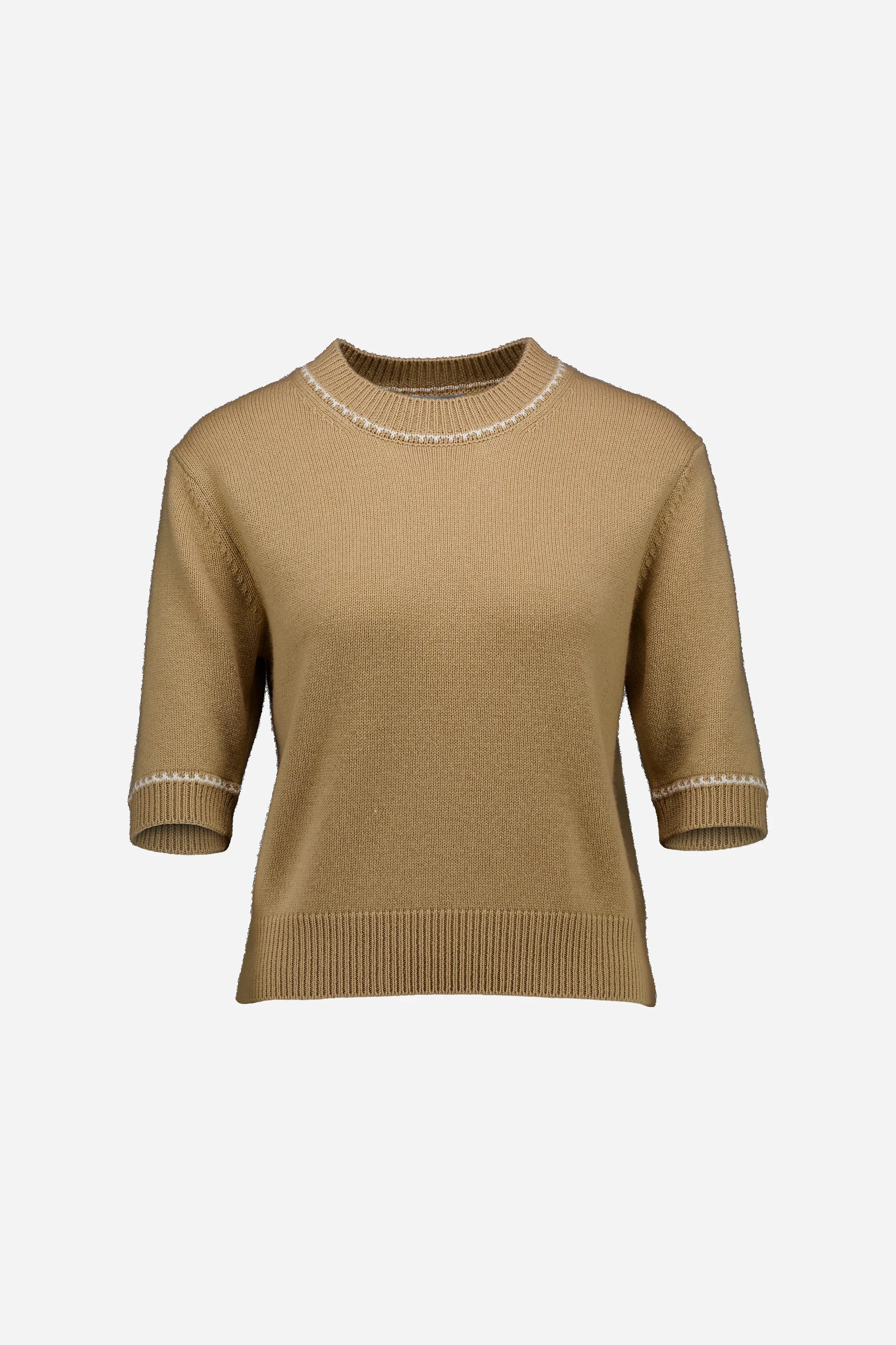 265-17712-4540-S_1 - Allude - 30% Cashmere 70% Wolle Active Beige Damen Fall/Winter 2026/2027 Halbarm NEW Pullover Rundhals SAPG::265-17712 Wolle